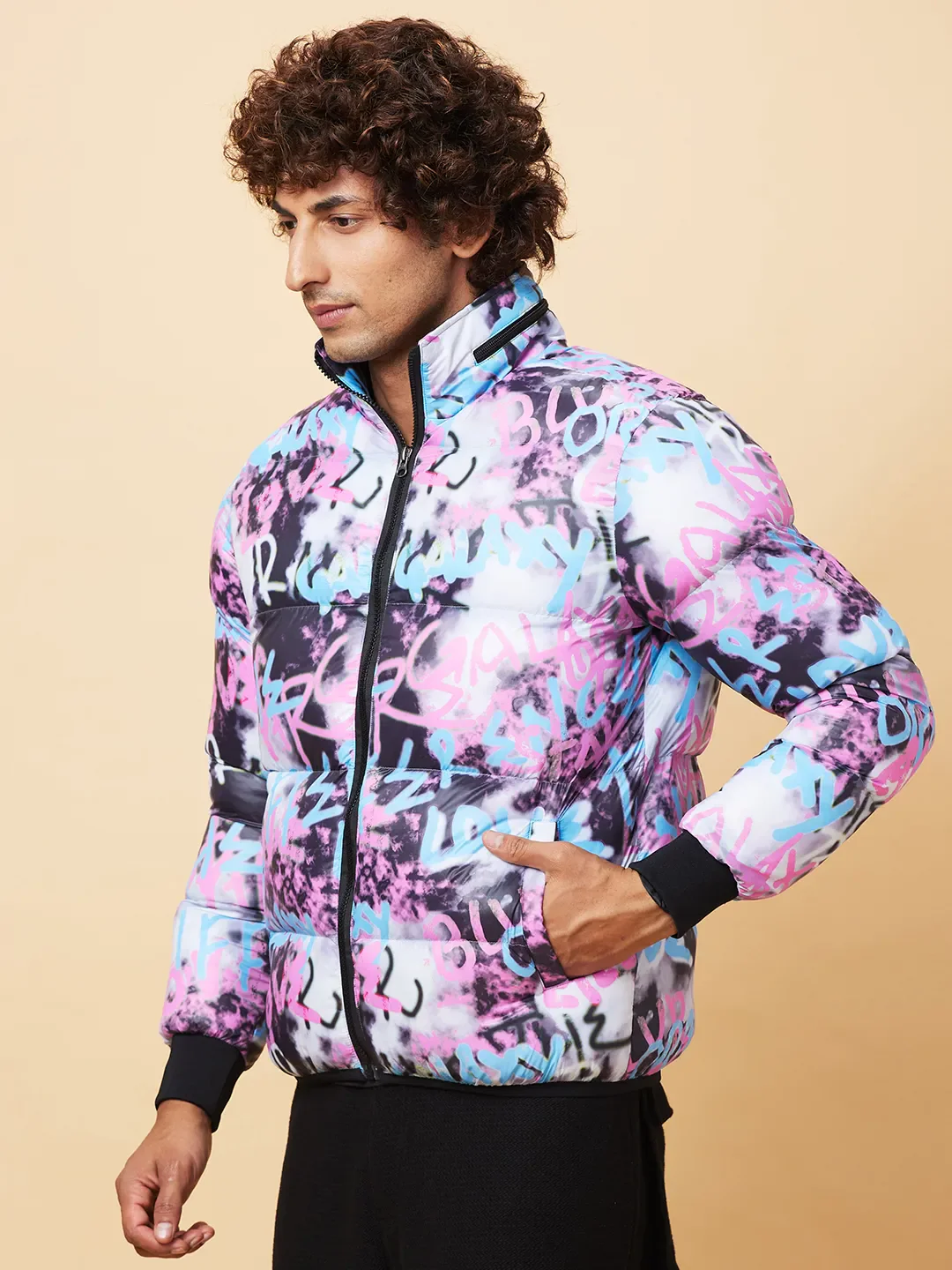 Black Regular Fit Men's Jacket by Being Human Clothing - Image 4