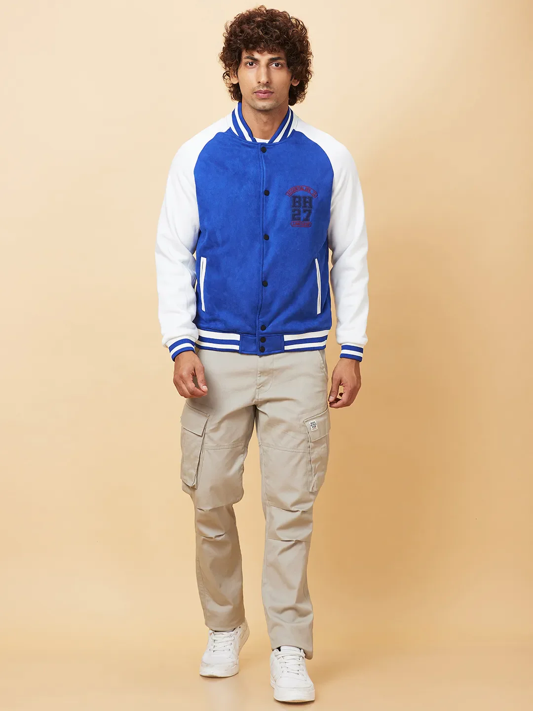 Blue Regular Fit Men's Jacket by Being Human Clothing - Image 6