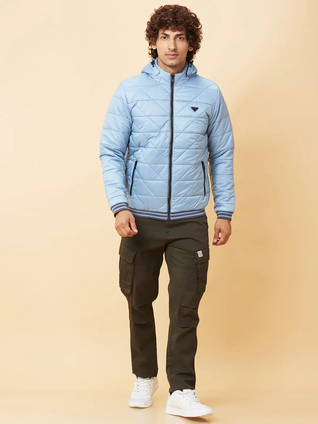 Blue Regular Fit Men's Jacket by Being Human Clothing - Image 2