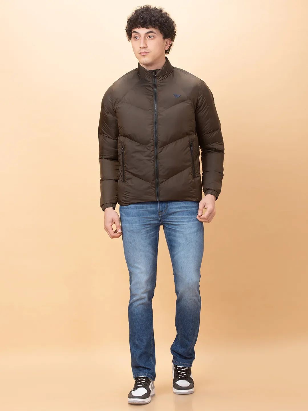 Brown Regular Fit Men's Jacket by Being Human Clothing - Image 2
