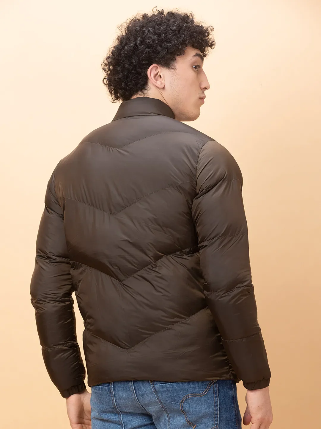 Brown Regular Fit Men's Jacket by Being Human Clothing - Image 3