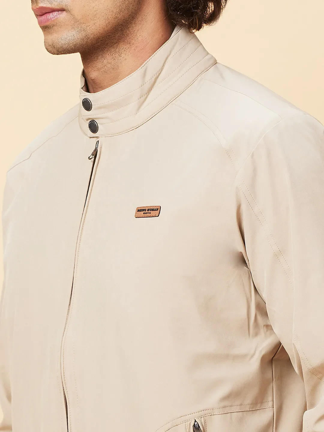 Brown Regular Fit Men's Jacket by Being Human Clothing - Image 5