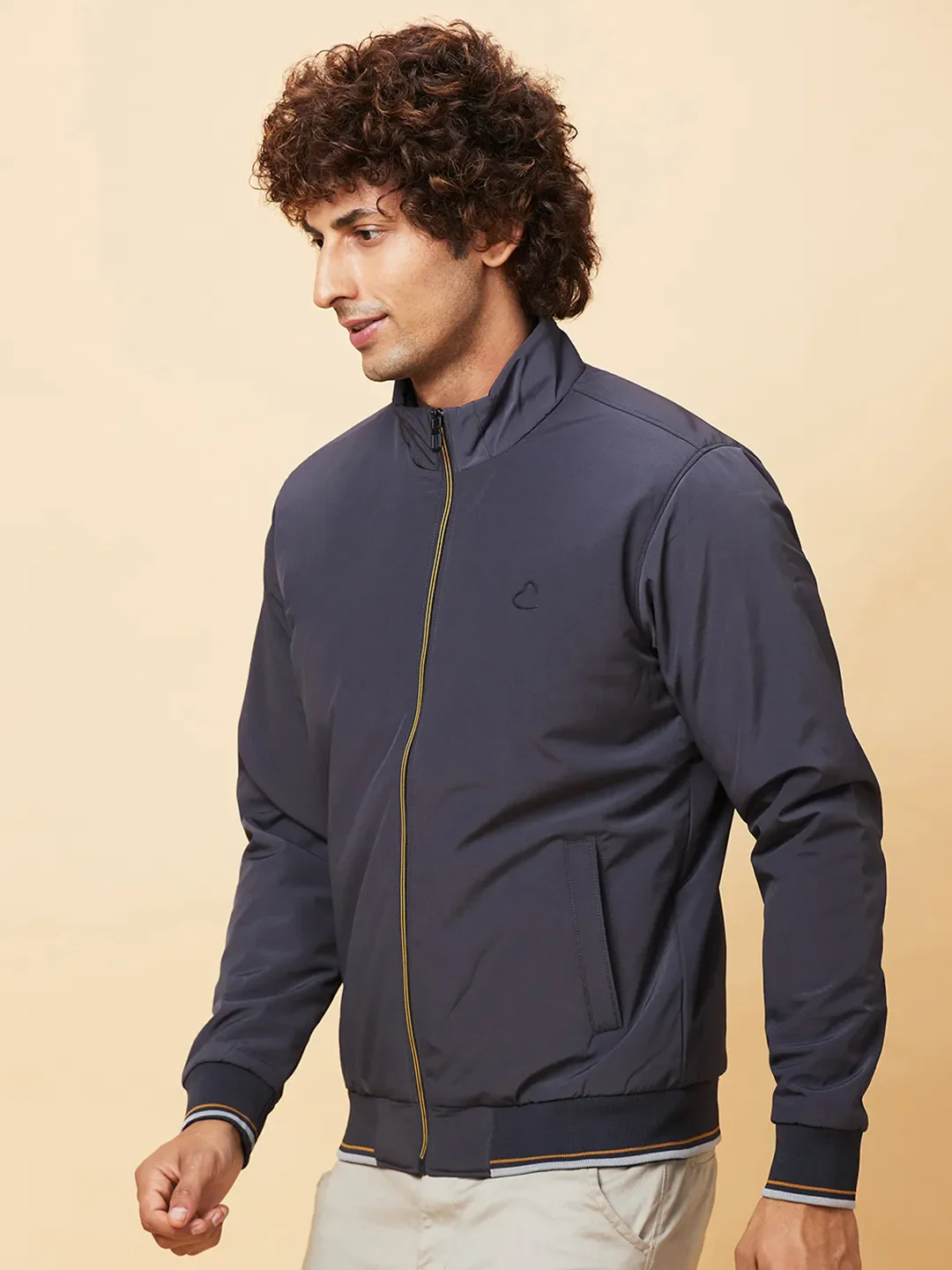 Grey Regular Fit Men's Jacket by Being Human Clothing - Image 4