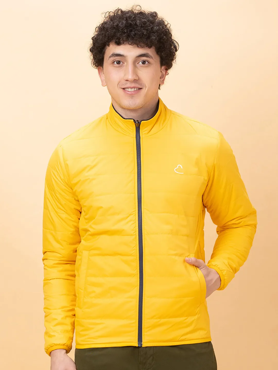 Cream Regular Fit Men's Jacket by Being Human Clothing