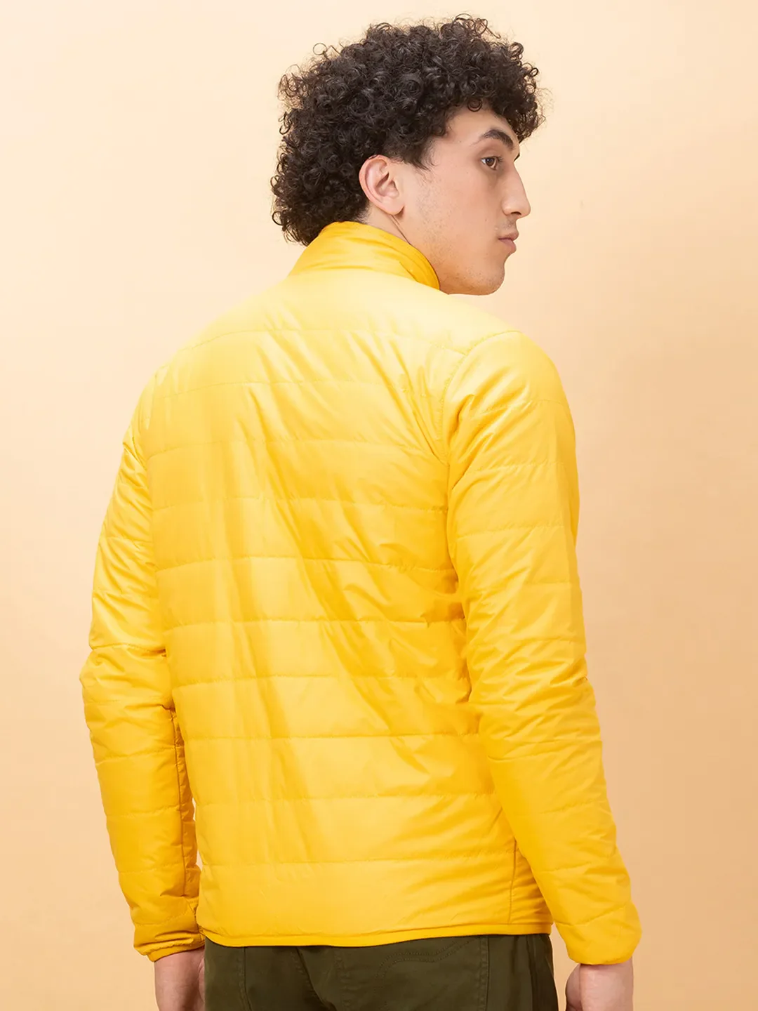 Cream Regular Fit Men's Jacket by Being Human Clothing - Image 3
