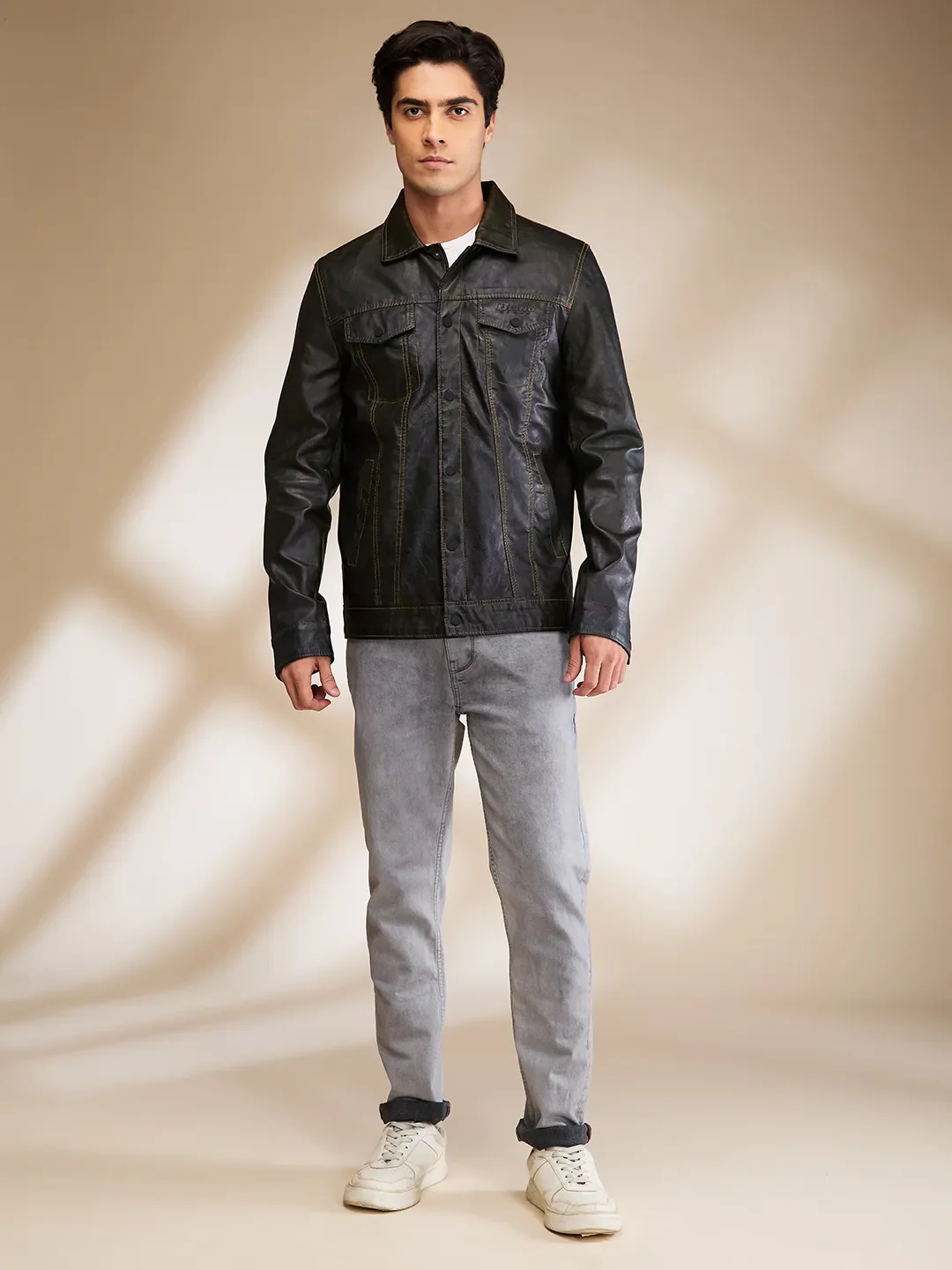 Green Regular Fit Long Sleeves Men's Jacket by Being Human Clothing - Image 2