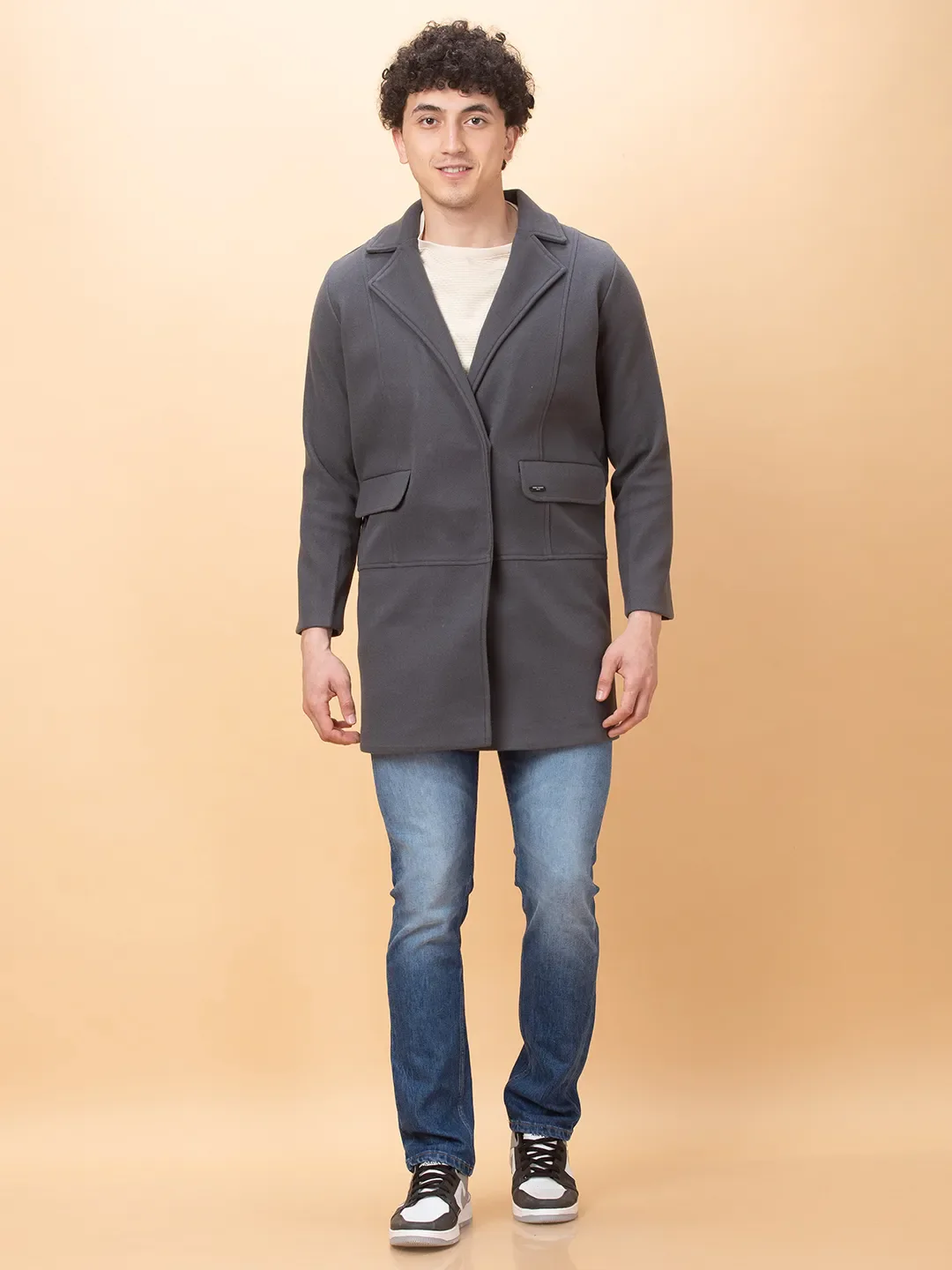 Grey Regular Fit Long Sleeves Men's Jacket by Being Human Clothing - Image 2