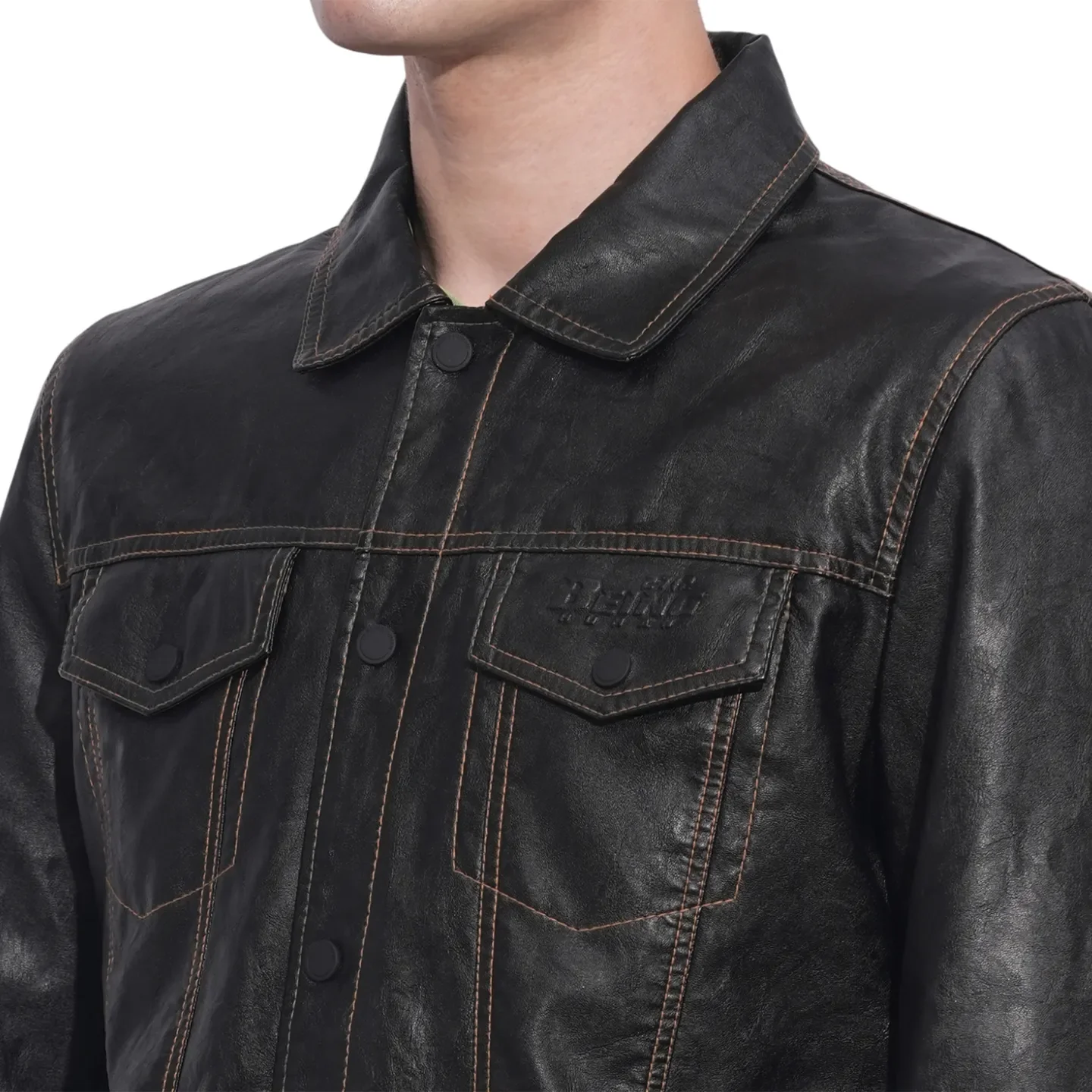 Dark Navy Regular Fit Men's Jacket by Being Human Clothing - Image 5