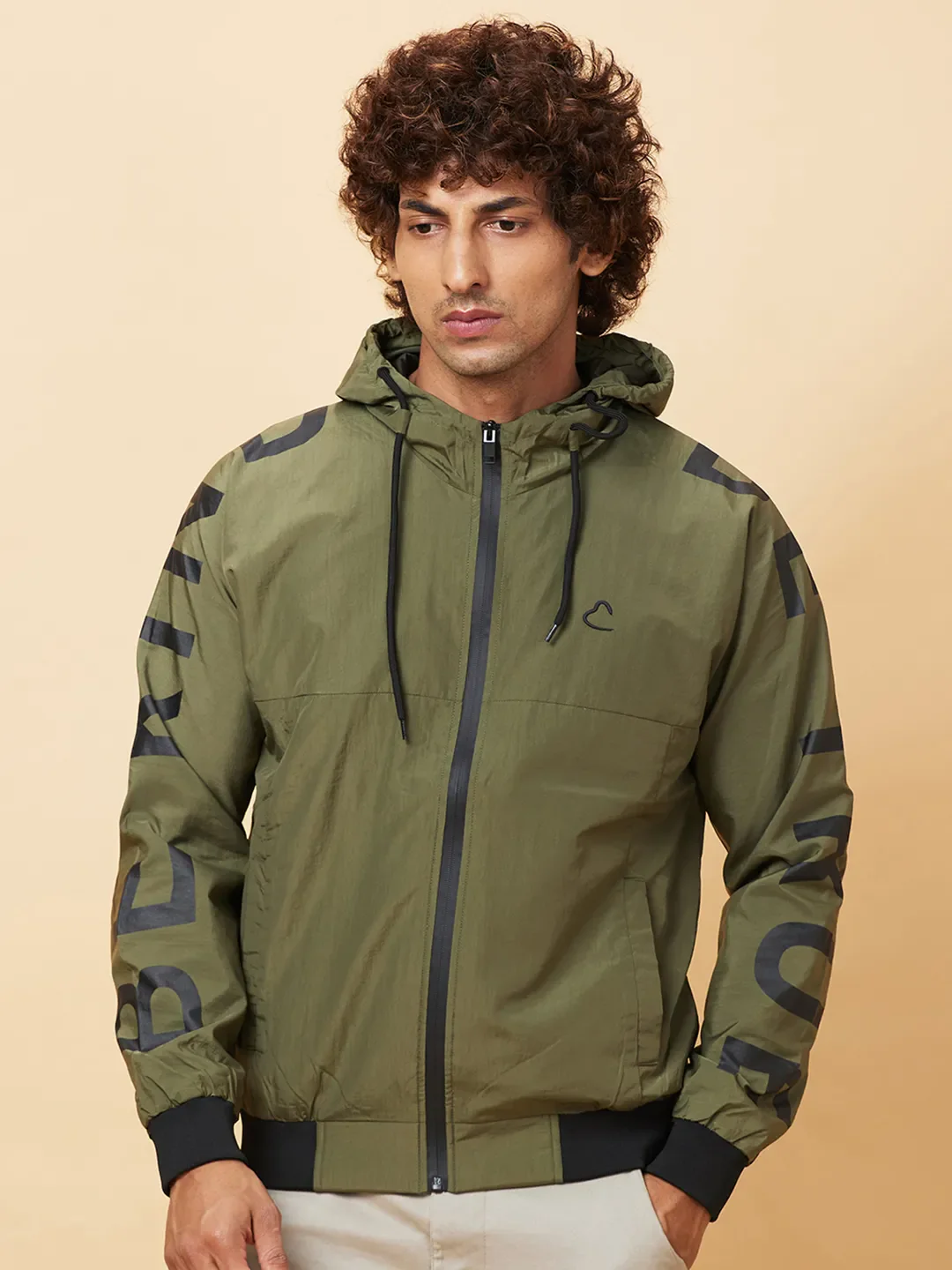 Green Regular Fit Long Sleeves Men's Jacket by Being Human Clothing