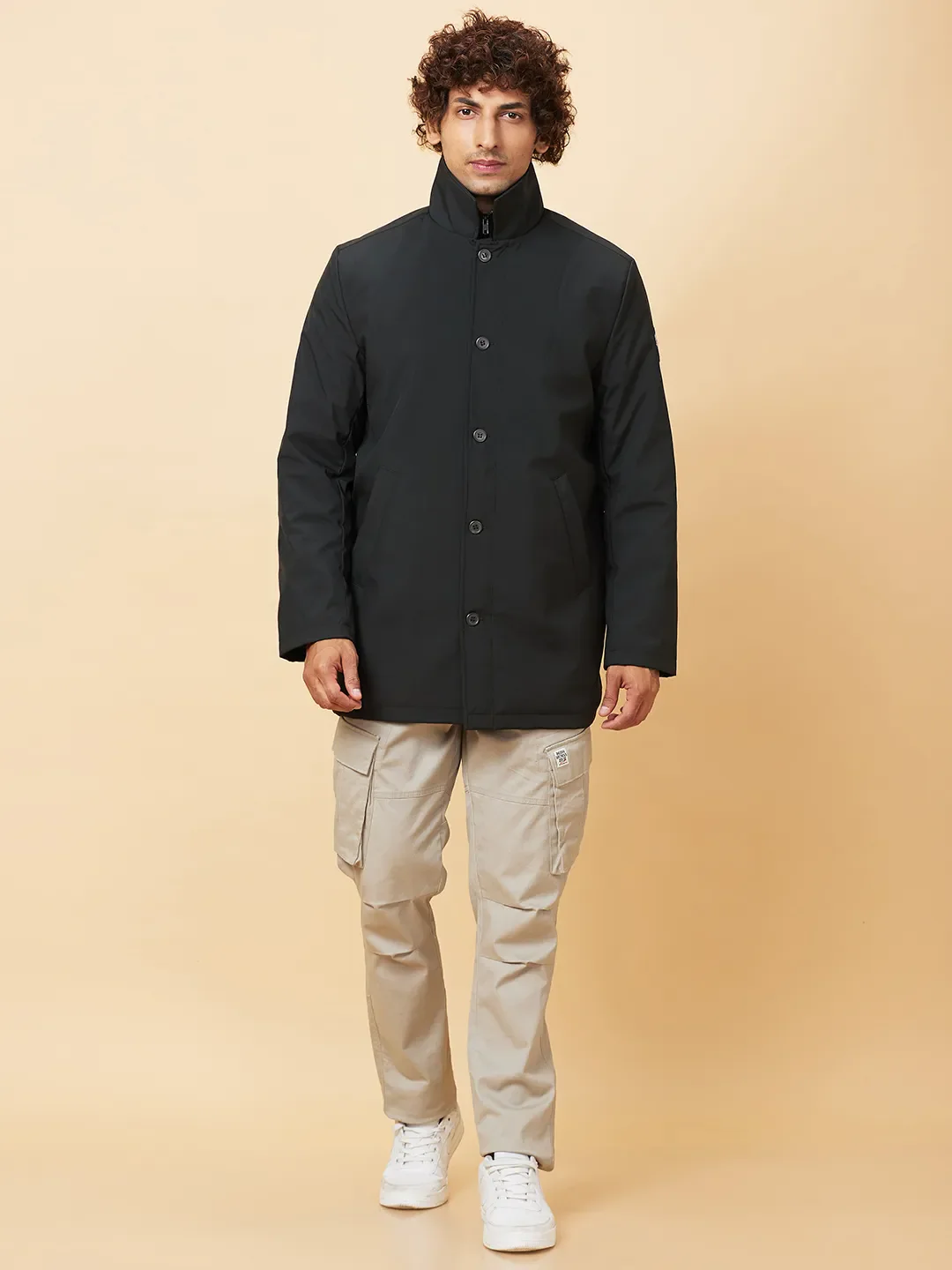 Forest Green Regular Fit Men's Jacket by Being Human Clothing - Image 2