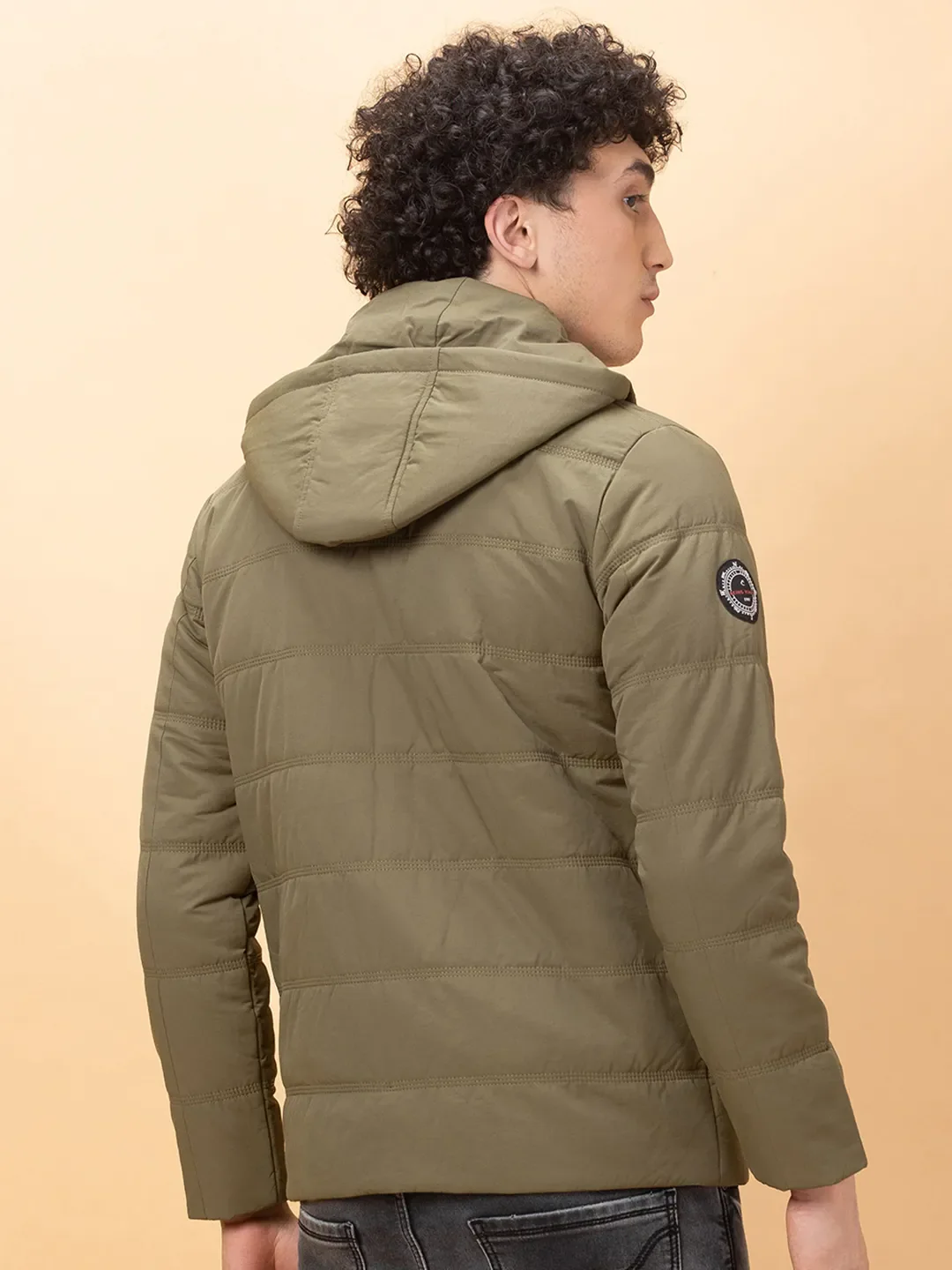 Green Regular Fit Long Sleeves Men's Jacket by Being Human Clothing - Image 3
