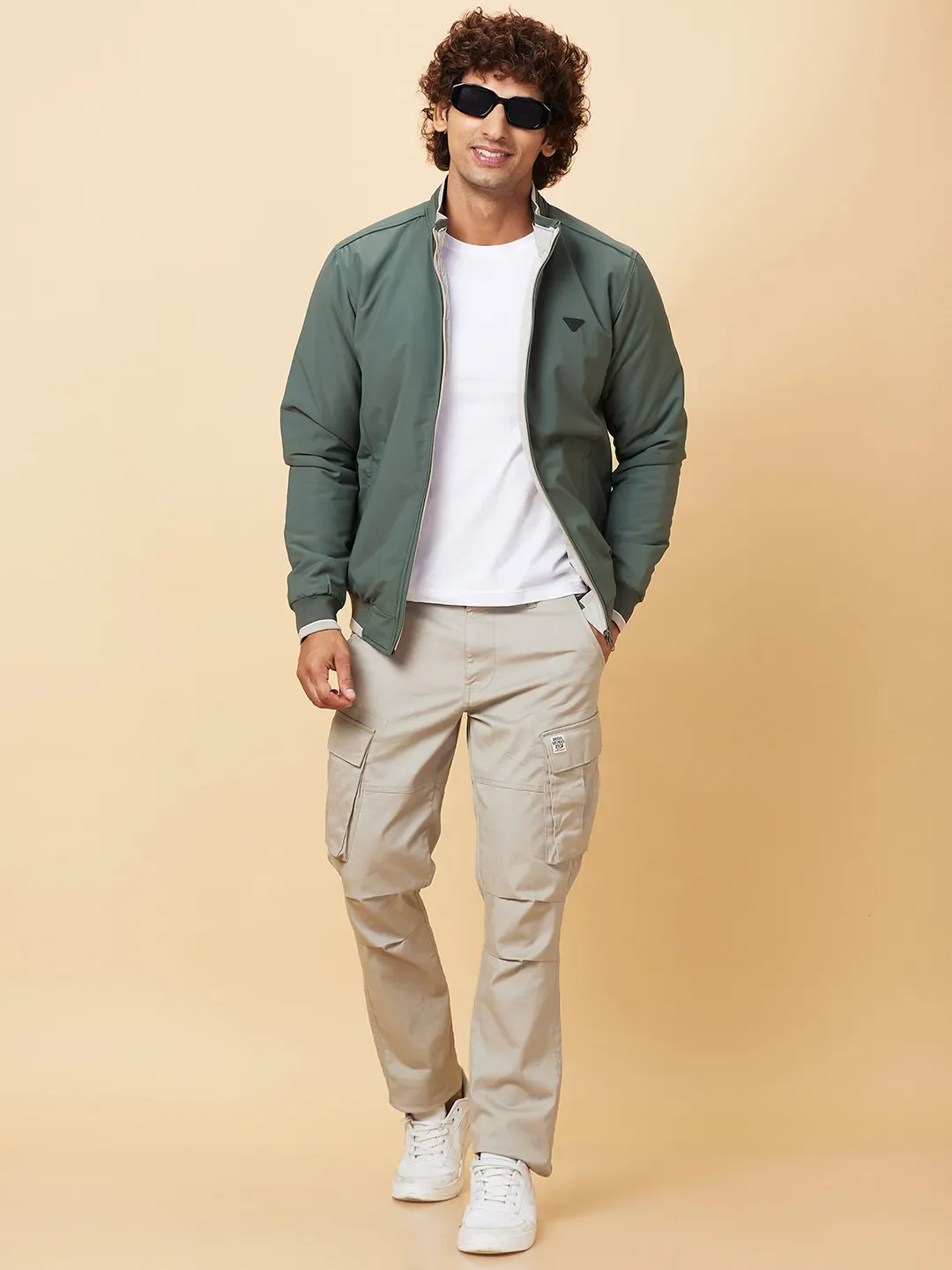 Green Regular Fit Long Sleeves Men's Jacket by Being Human Clothing - Image 6