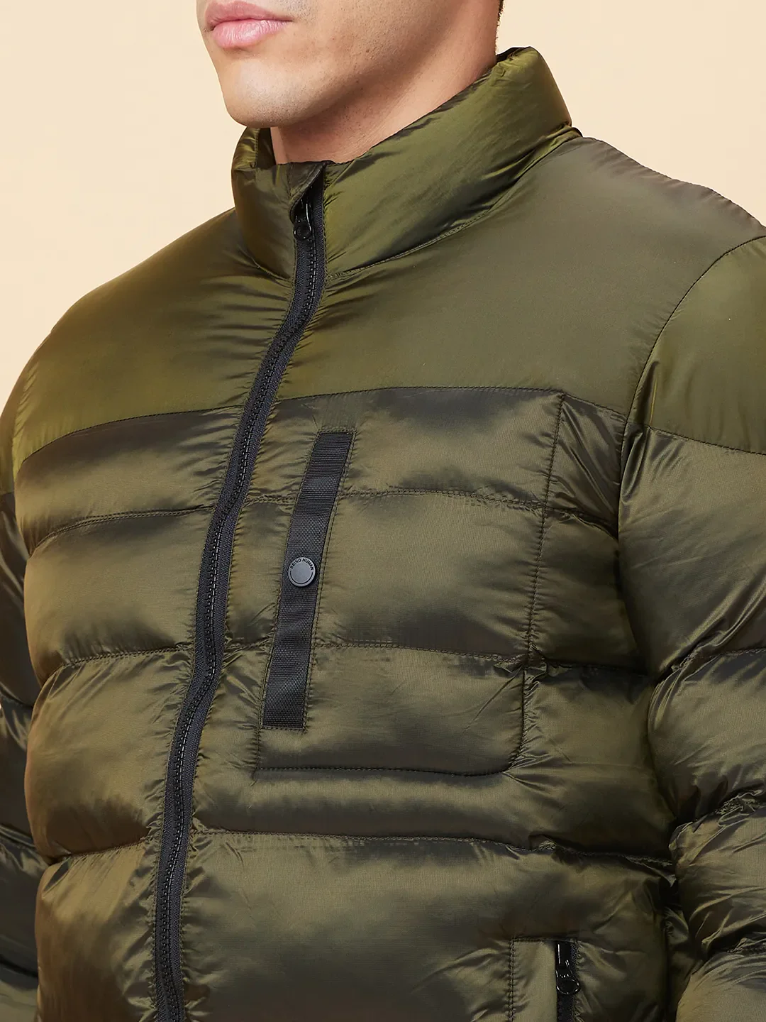 Green Regular Fit Men's Jacket by Being Human Clothing - Image 5