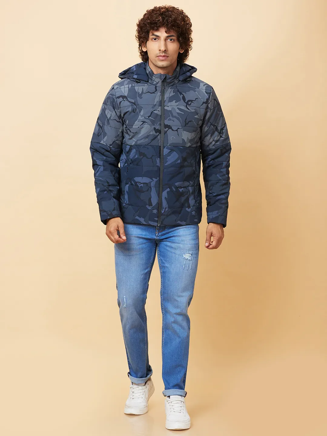 Grey Regular Fit Men's Jacket by Being Human Clothing - Image 2
