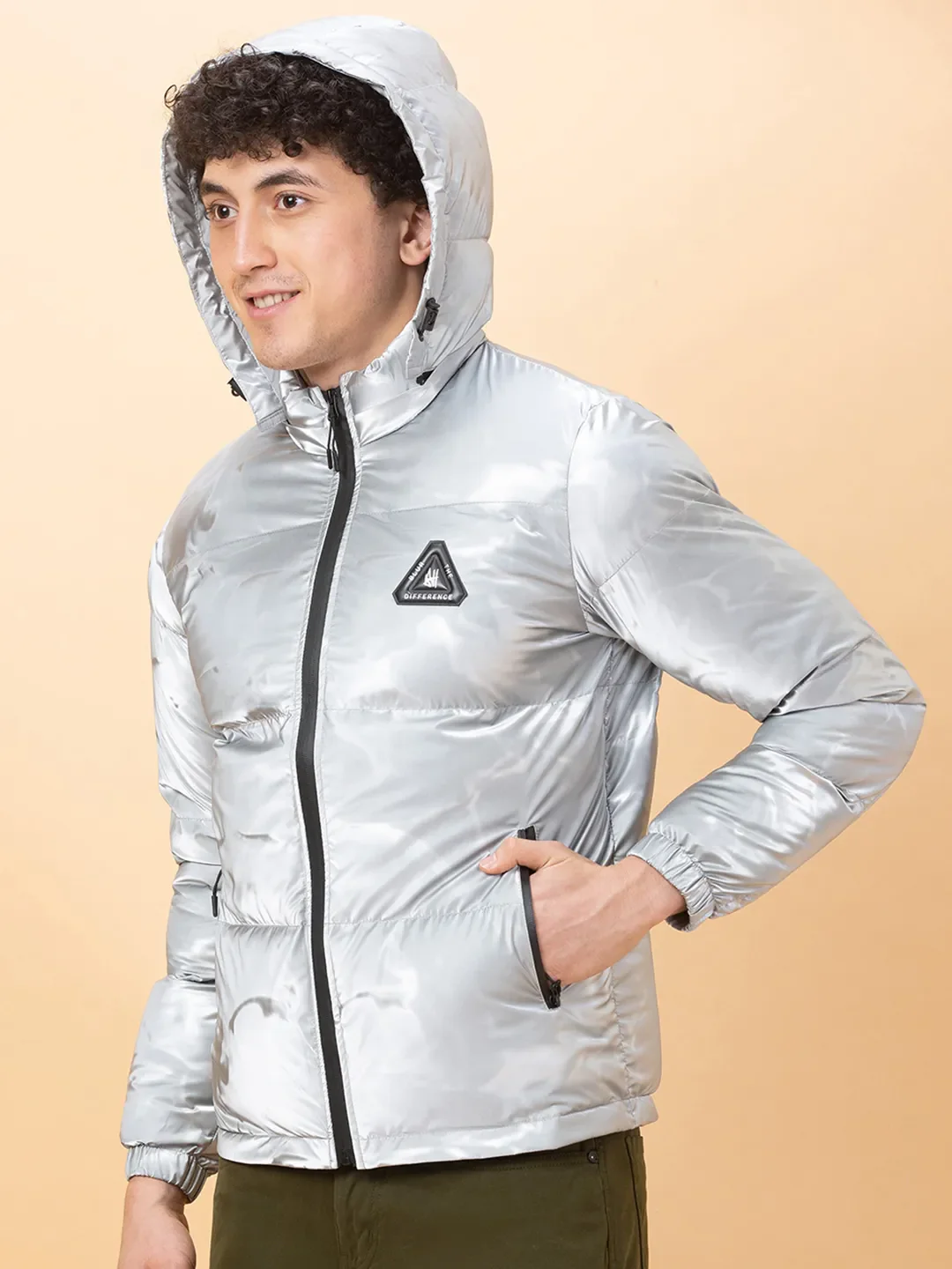 Metalic Regular Fit Men's Jacket by Being Human Clothing - Image 4
