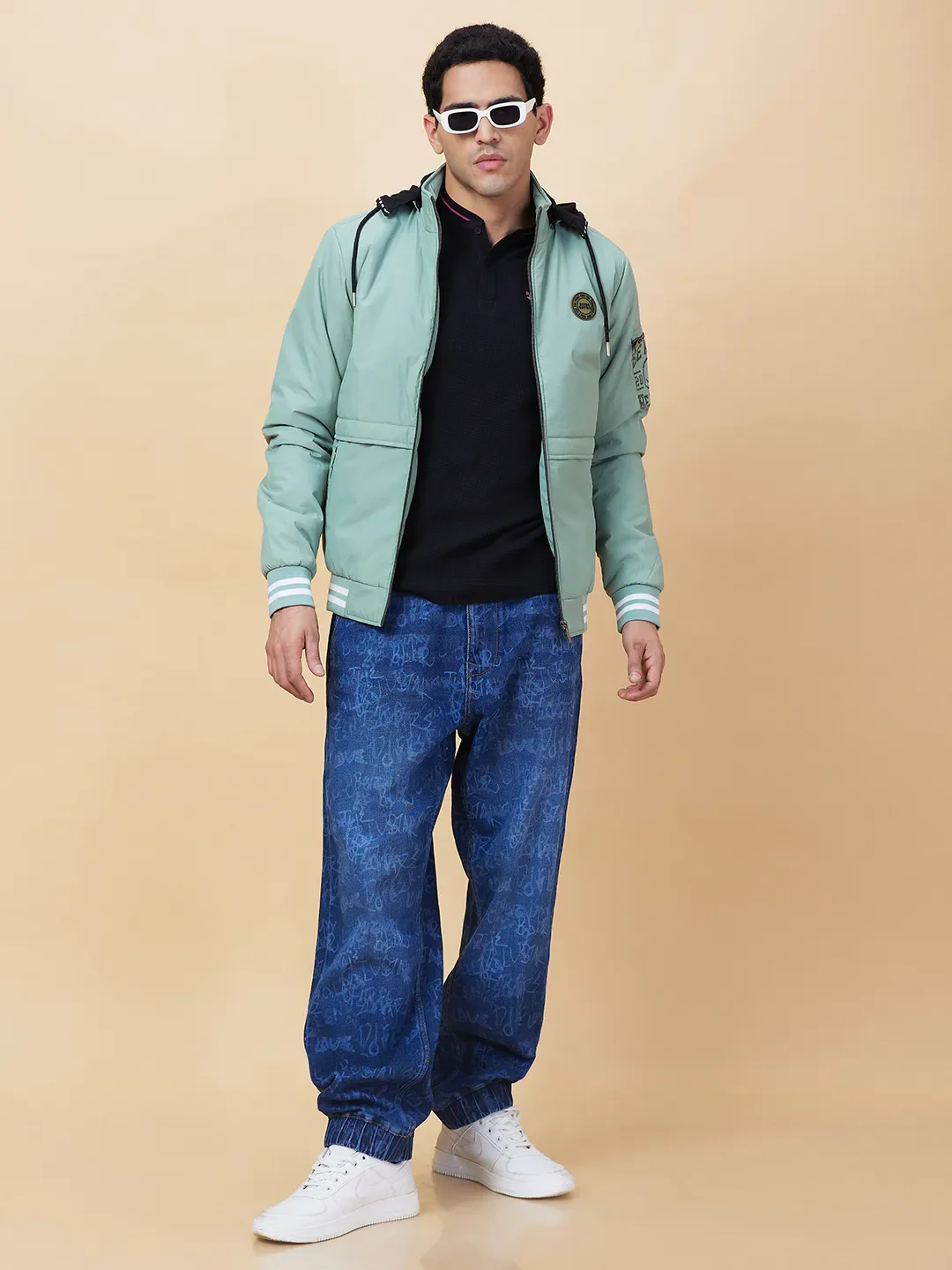 Mint Regular Fit Men's Jacket by Being Human Clothing - Image 6