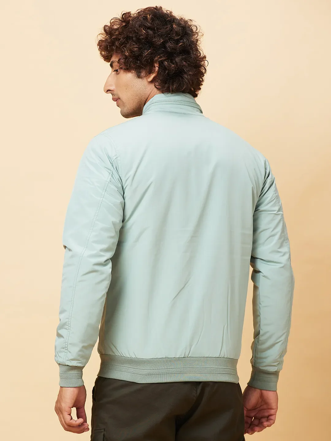 Green Regular Fit Long Sleeves Men's Jacket by Being Human Clothing - Image 3