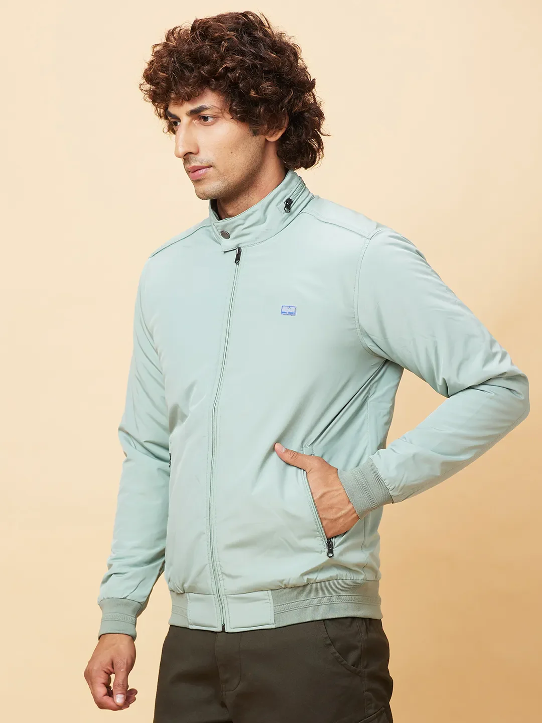 Green Regular Fit Long Sleeves Men's Jacket by Being Human Clothing - Image 4