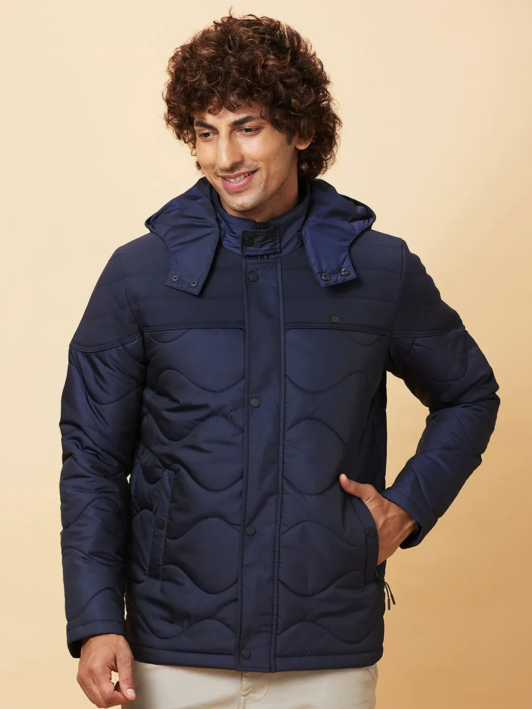 Blue Regular Fit Long Sleeves Men's Jacket by Being Human Clothing