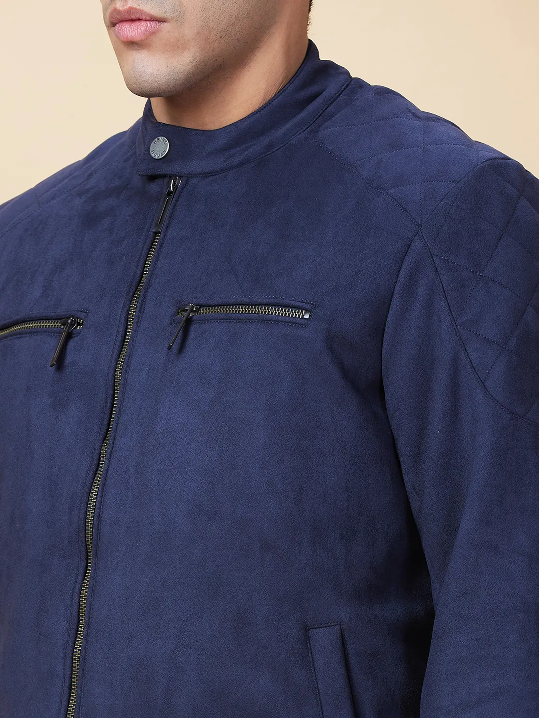 Blue Regular Fit Long Sleeves Men's Jacket by Being Human Clothing - Image 5