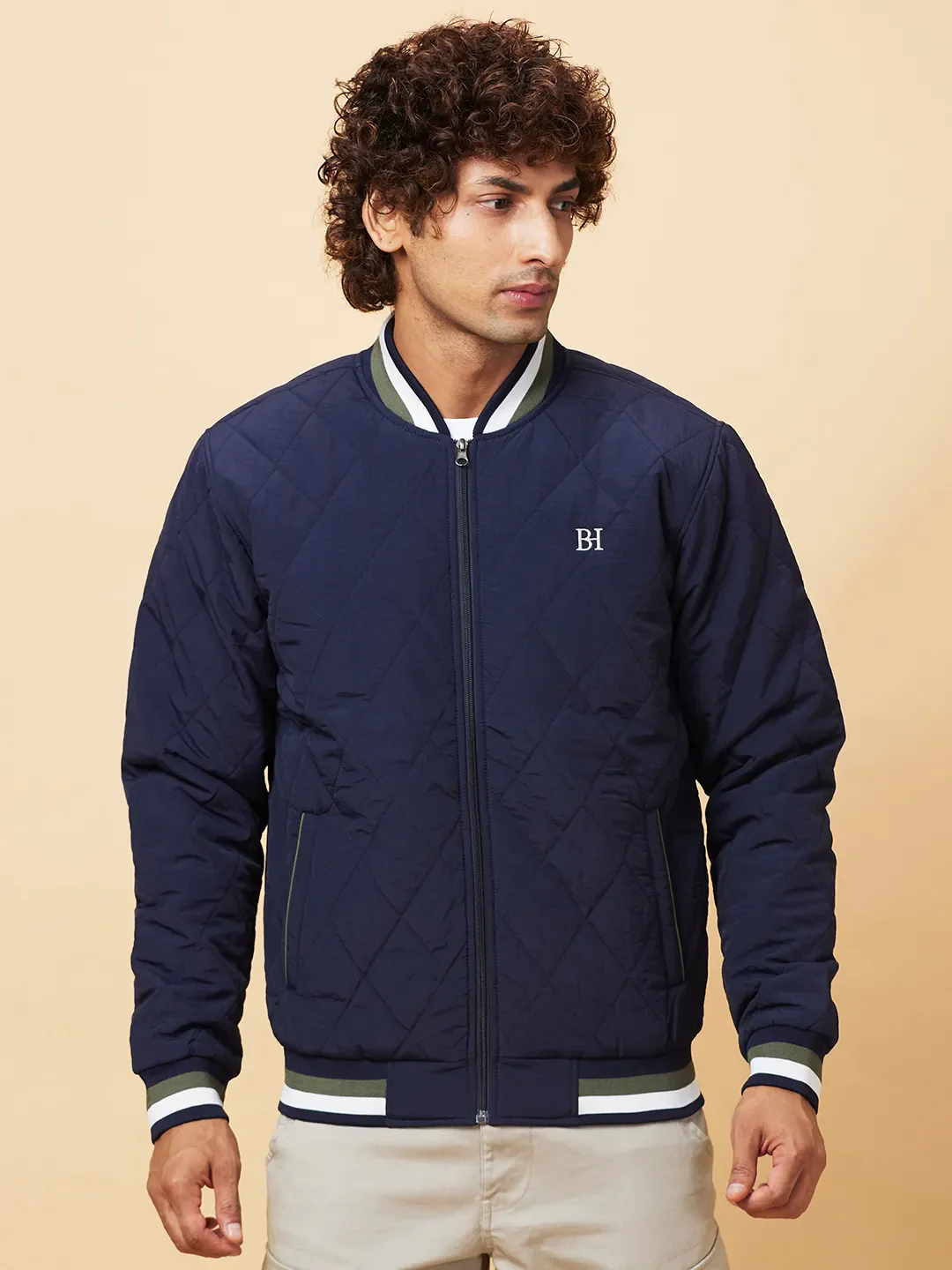 Navy Regular Fit Men's Jacket by Being Human Clothing
