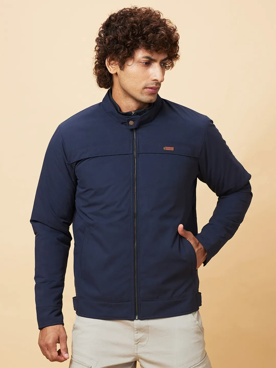 Navy Regular Fit Men's Jacket by Being Human Clothing