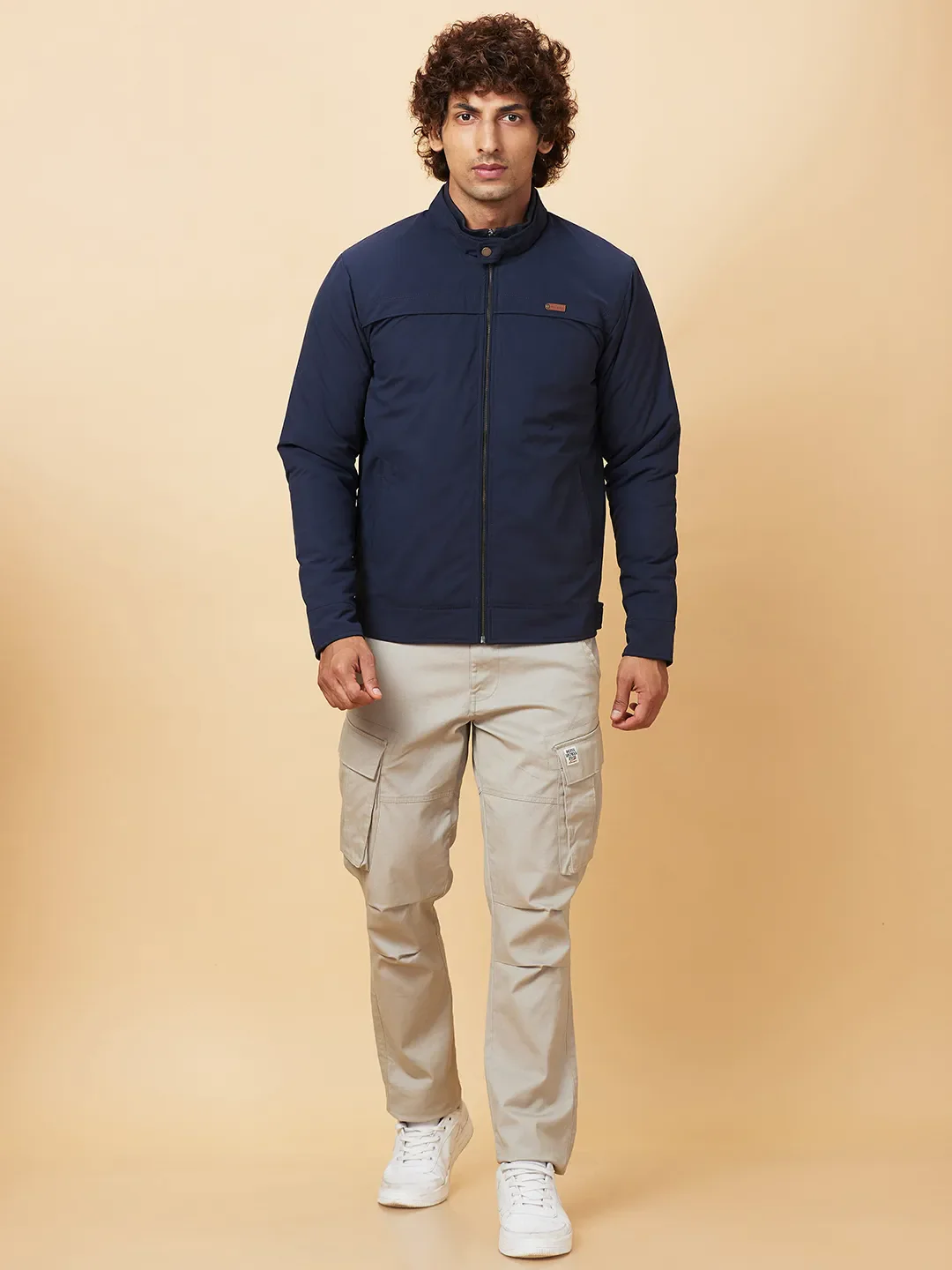 Navy Regular Fit Men's Jacket by Being Human Clothing - Image 2
