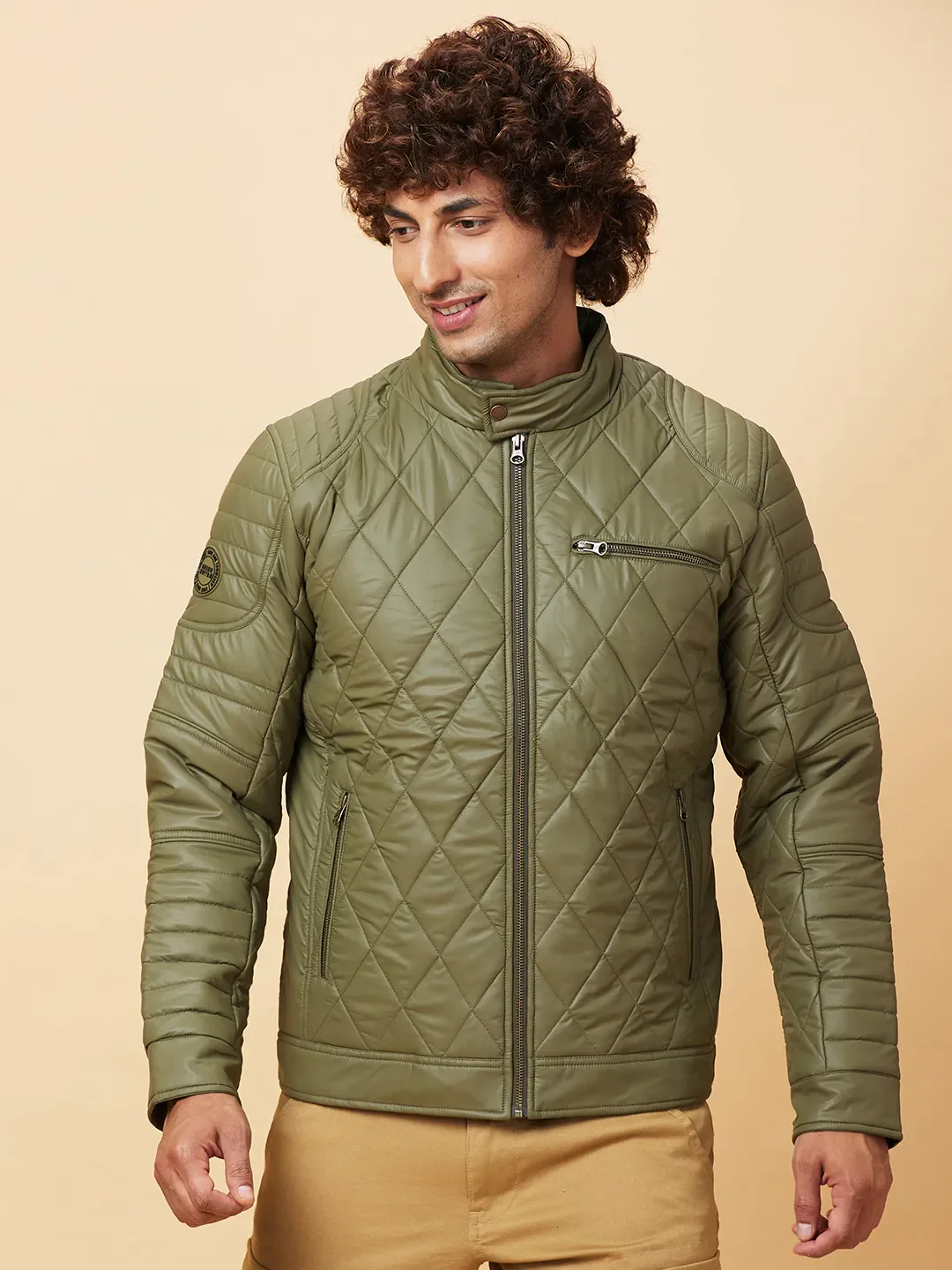 Olive Regular Fit Men's Jacket by Being Human Clothing