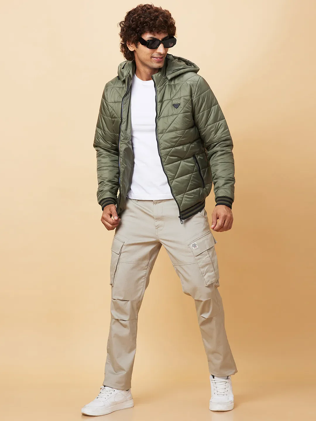 Olive Regular Fit Men's Jacket by Being Human Clothing - Image 6