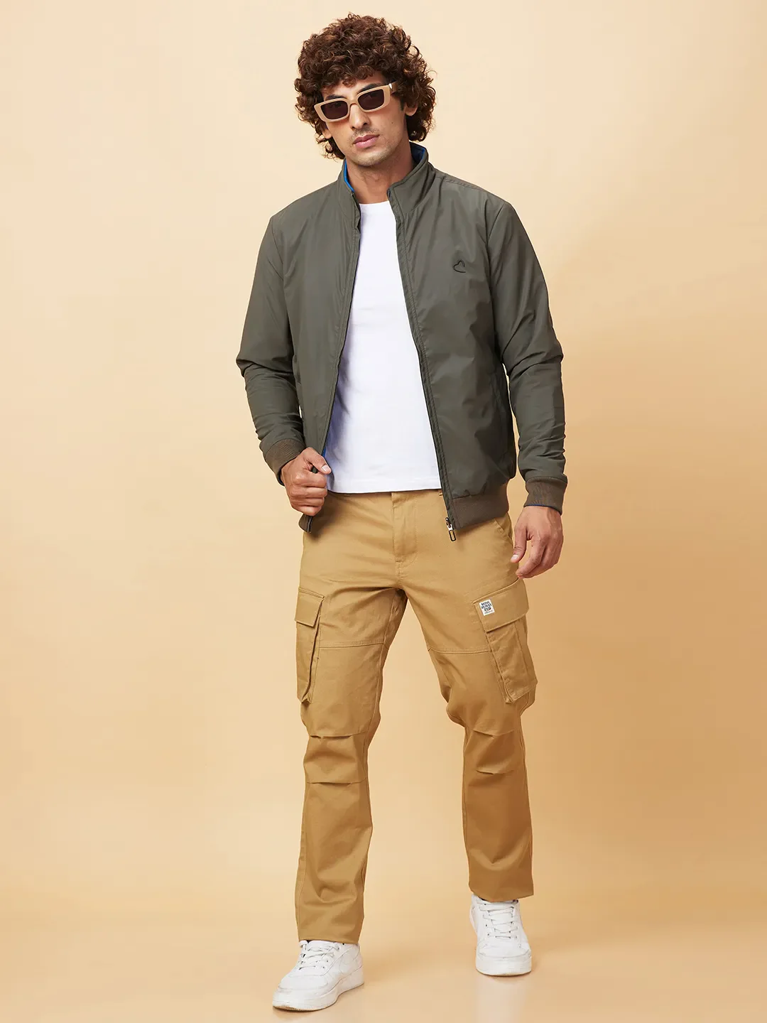 Olive Regular Fit Men's Jacket by Being Human Clothing - Image 6