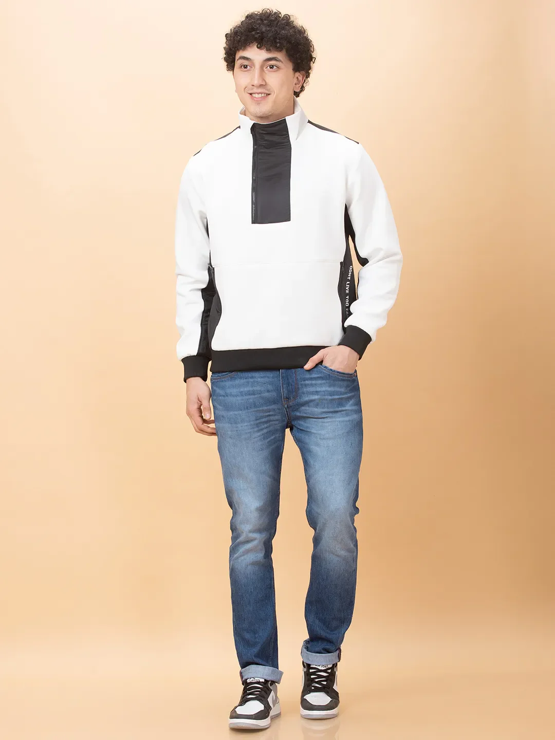 White Regular Fit Long Sleeves Men's Jacket by Being Human Clothing - Image 2