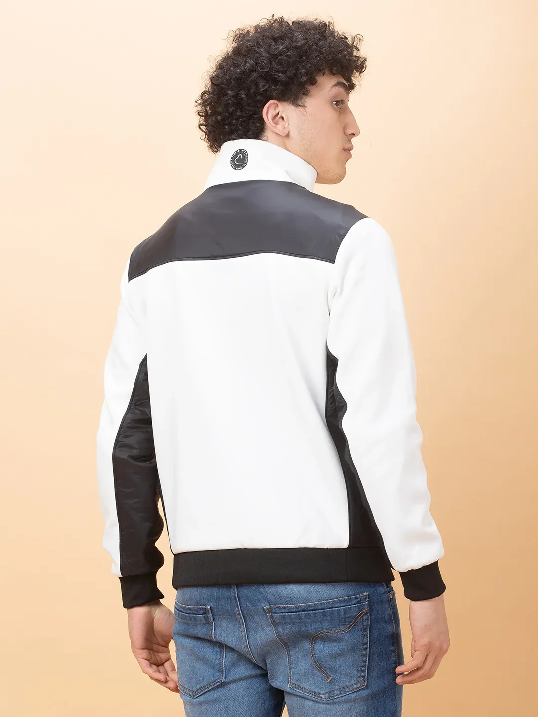 White Regular Fit Long Sleeves Men's Jacket by Being Human Clothing - Image 3