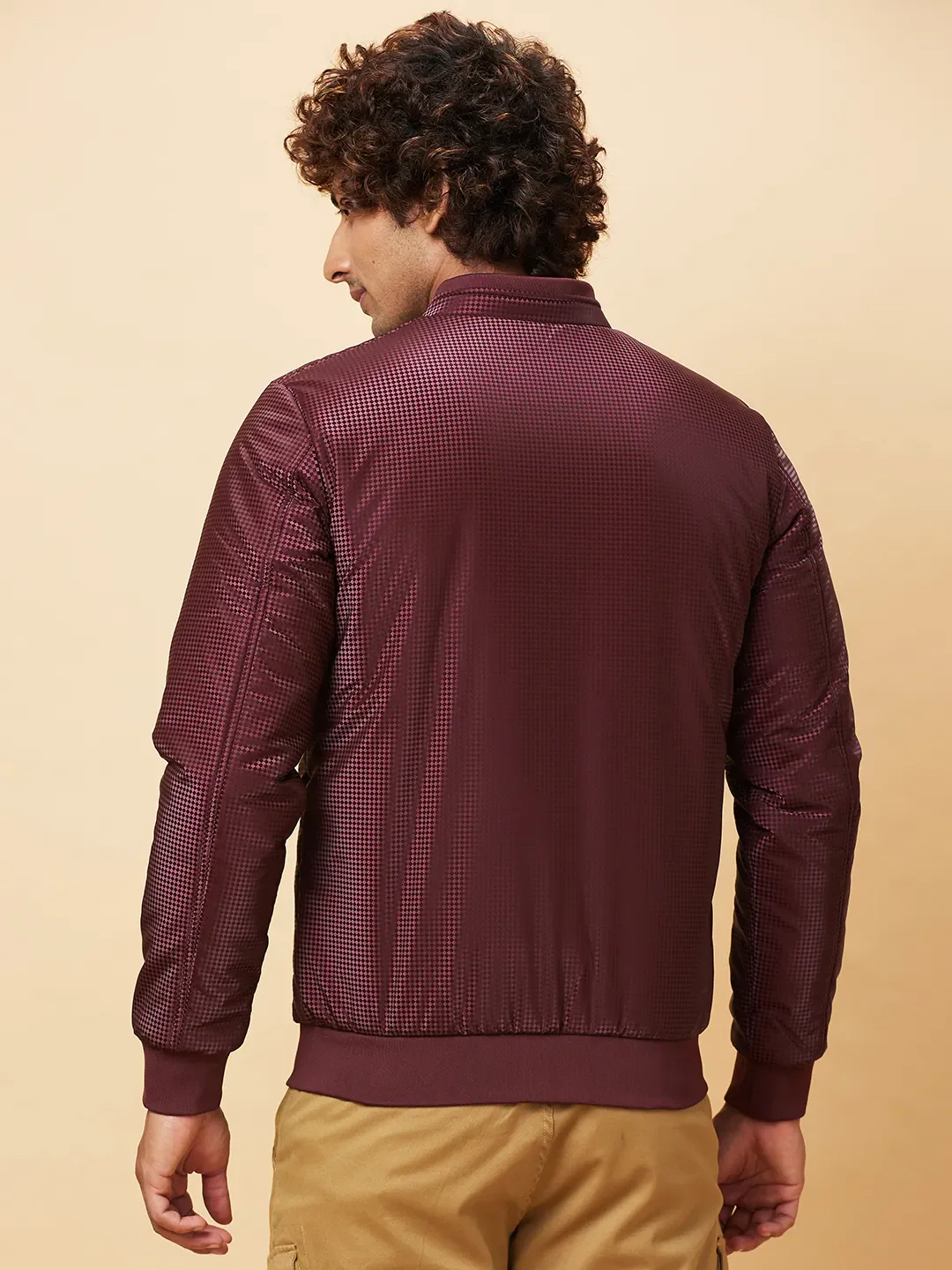 Wine Regular Fit Men's Jacket by Being Human Clothing - Image 3