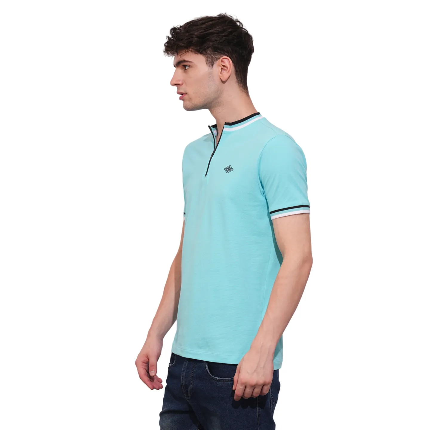 Aqua Regular Fit Men's Polo T-Shirt by Being Human Clothing - Image 2