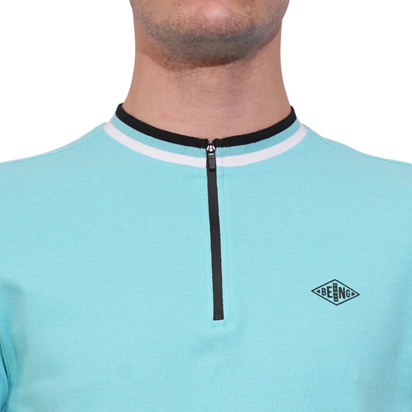 Aqua Regular Fit Men's Polo T-Shirt by Being Human Clothing - Image 5