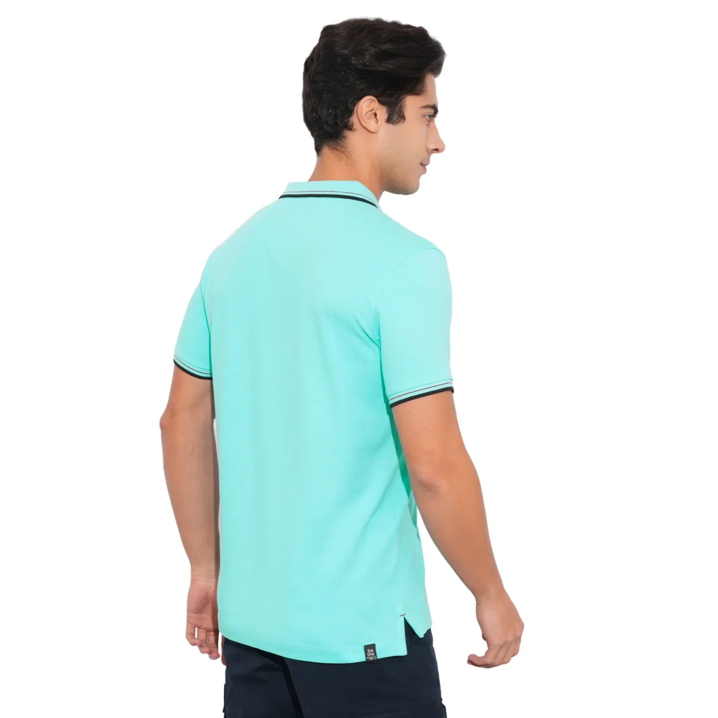 Aqua Regular Fit Men's Polo T-Shirt by Being Human Clothing - Image 3