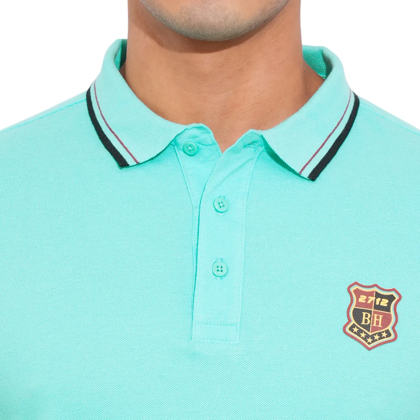 Aqua Regular Fit Men's Polo T-Shirt by Being Human Clothing - Image 5