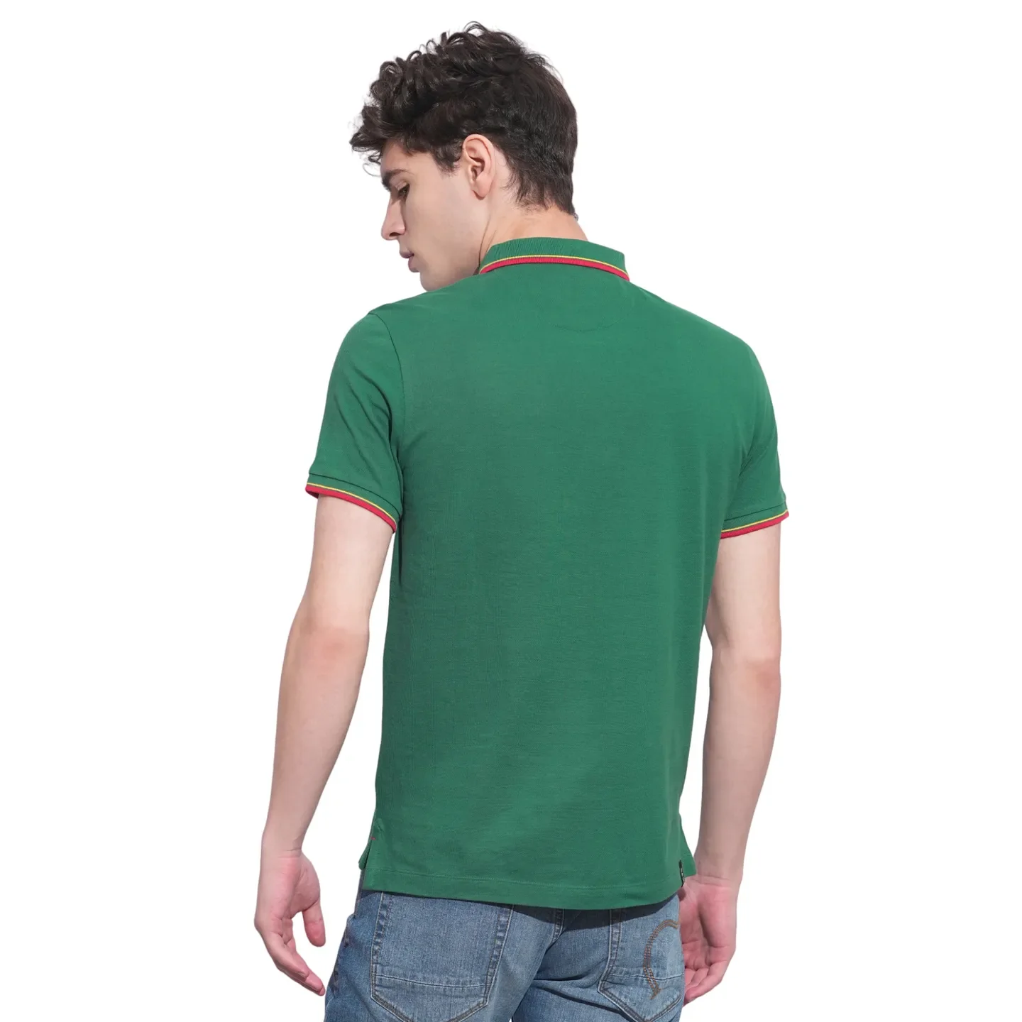 Green Regular Fit Men's Polo T-Shirt by Being Human Clothing - Image 3