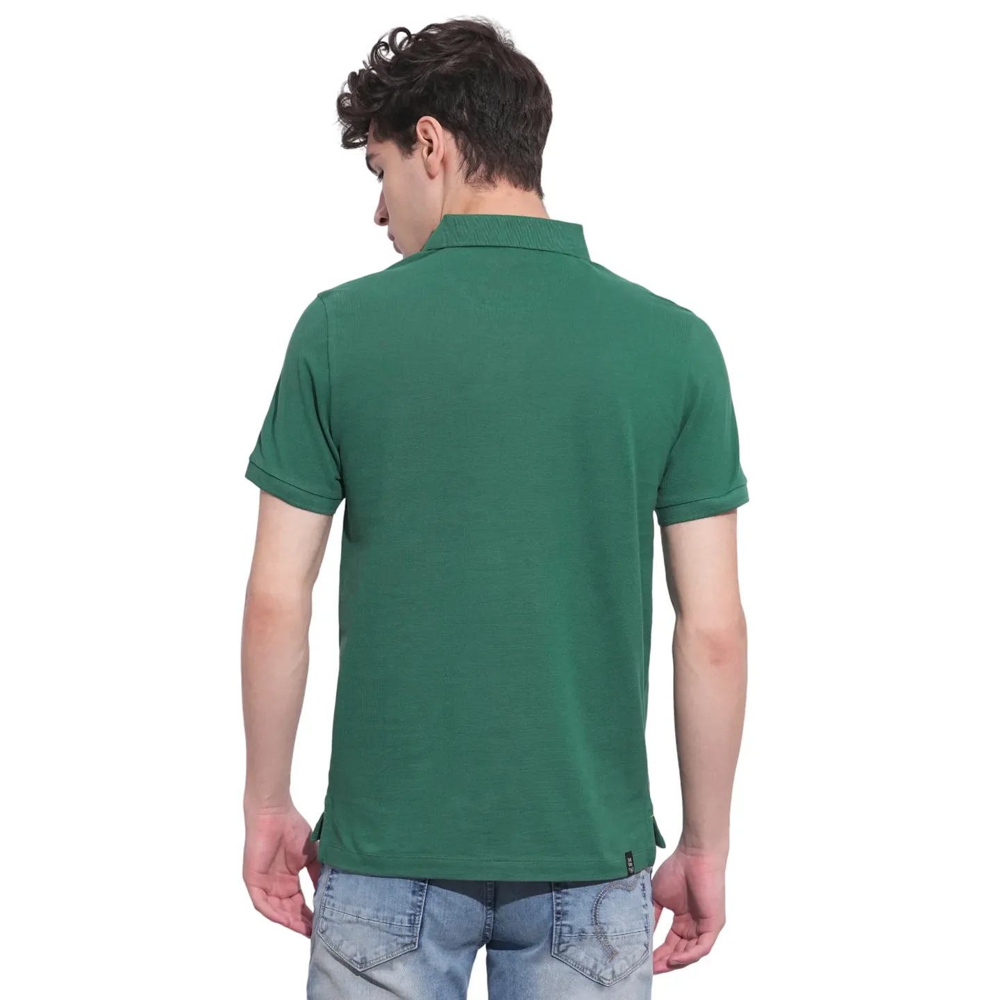 Green Regular Fit Men's Polo T-Shirt by Being Human Clothing - Image 3