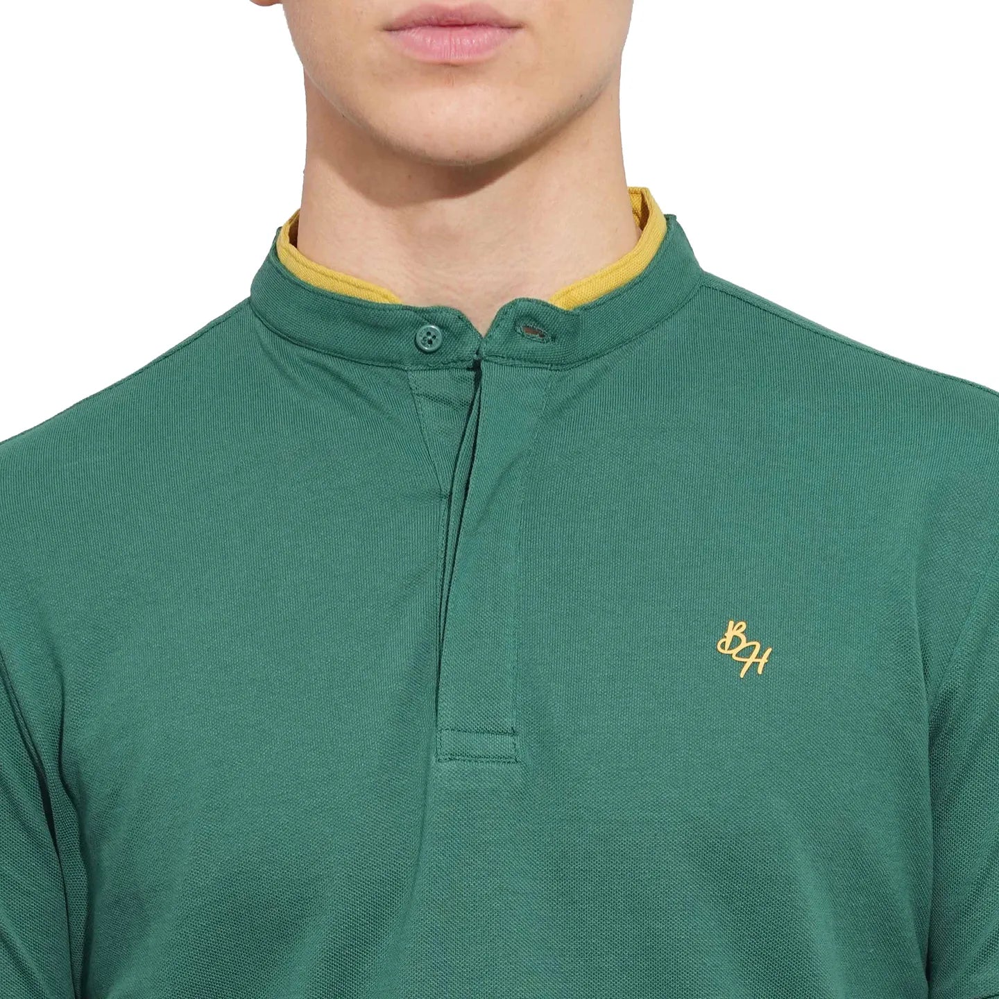 Green Regular Fit Men's Polo T-Shirt by Being Human Clothing - Image 5
