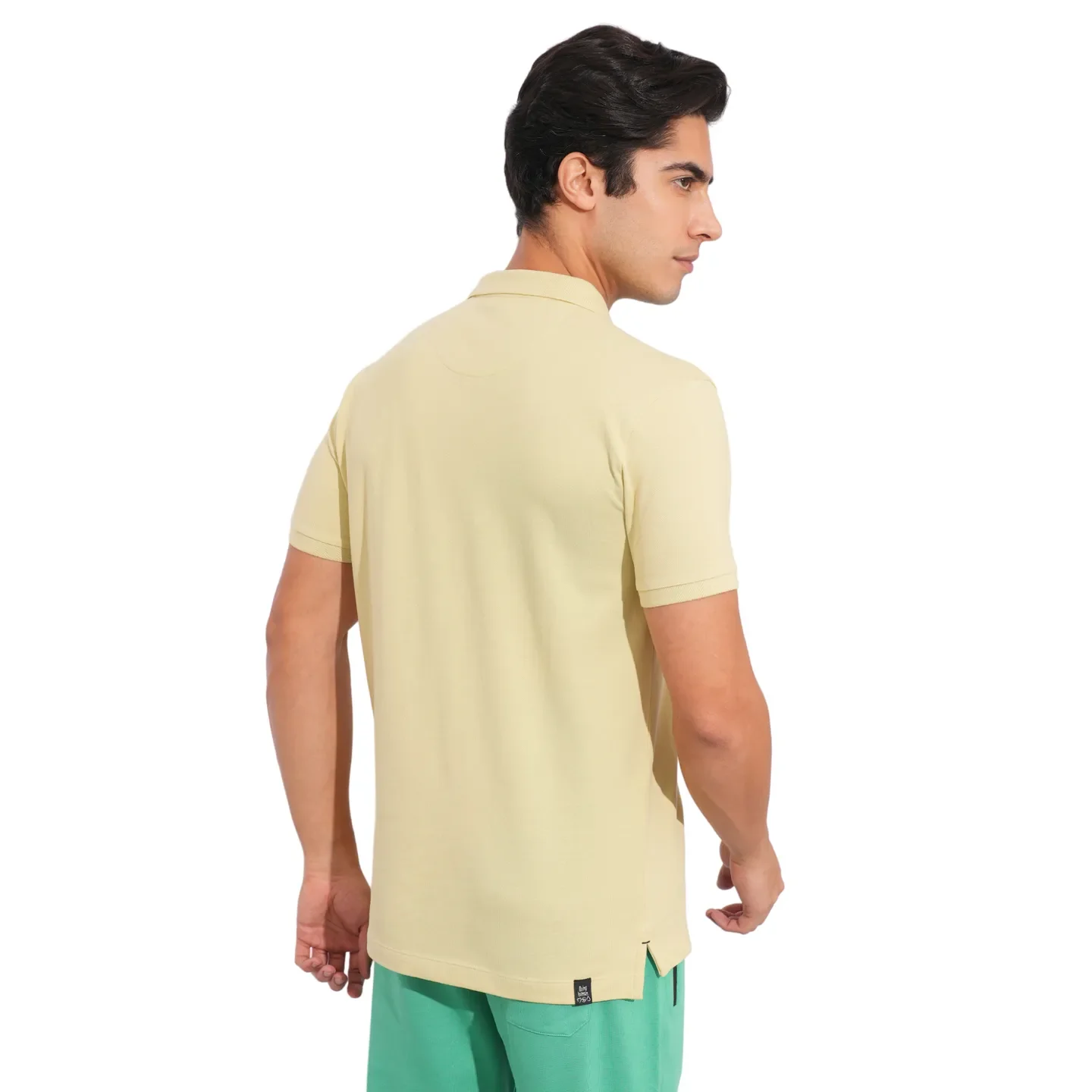 Beige Regular Fit Men's Polo T-Shirt by Being Human Clothing - Image 3