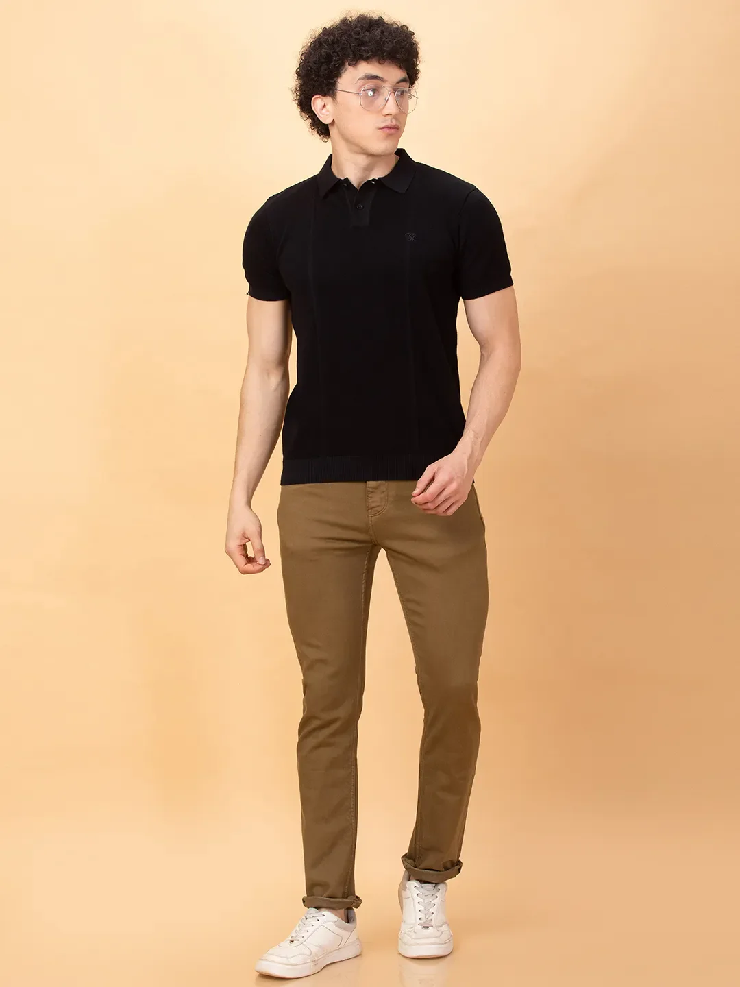Black Regular Fit Men's Polo T-Shirt by Being Human Clothing - Image 2