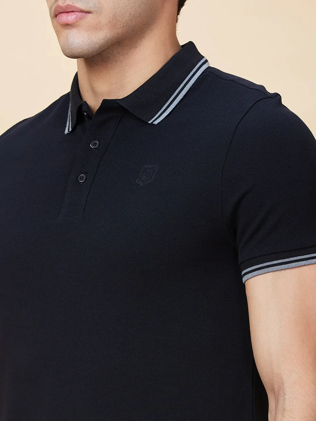 Black Regular Fit Men's Polo T-Shirt by Being Human Clothing - Image 5