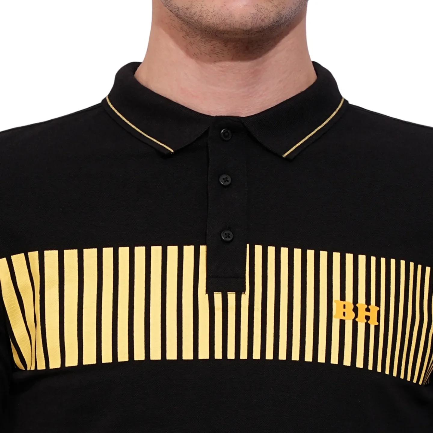 Black Regular Fit Men's Polo T-Shirt by Being Human Clothing - Image 5