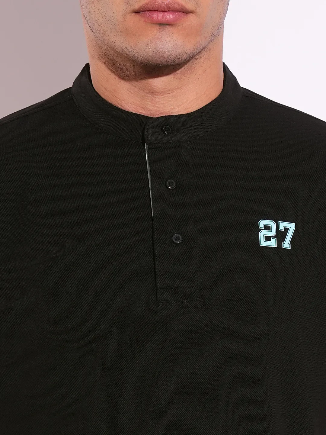 Black Regular Fit Men's Polo T-Shirt by Being Human Clothing - Image 5
