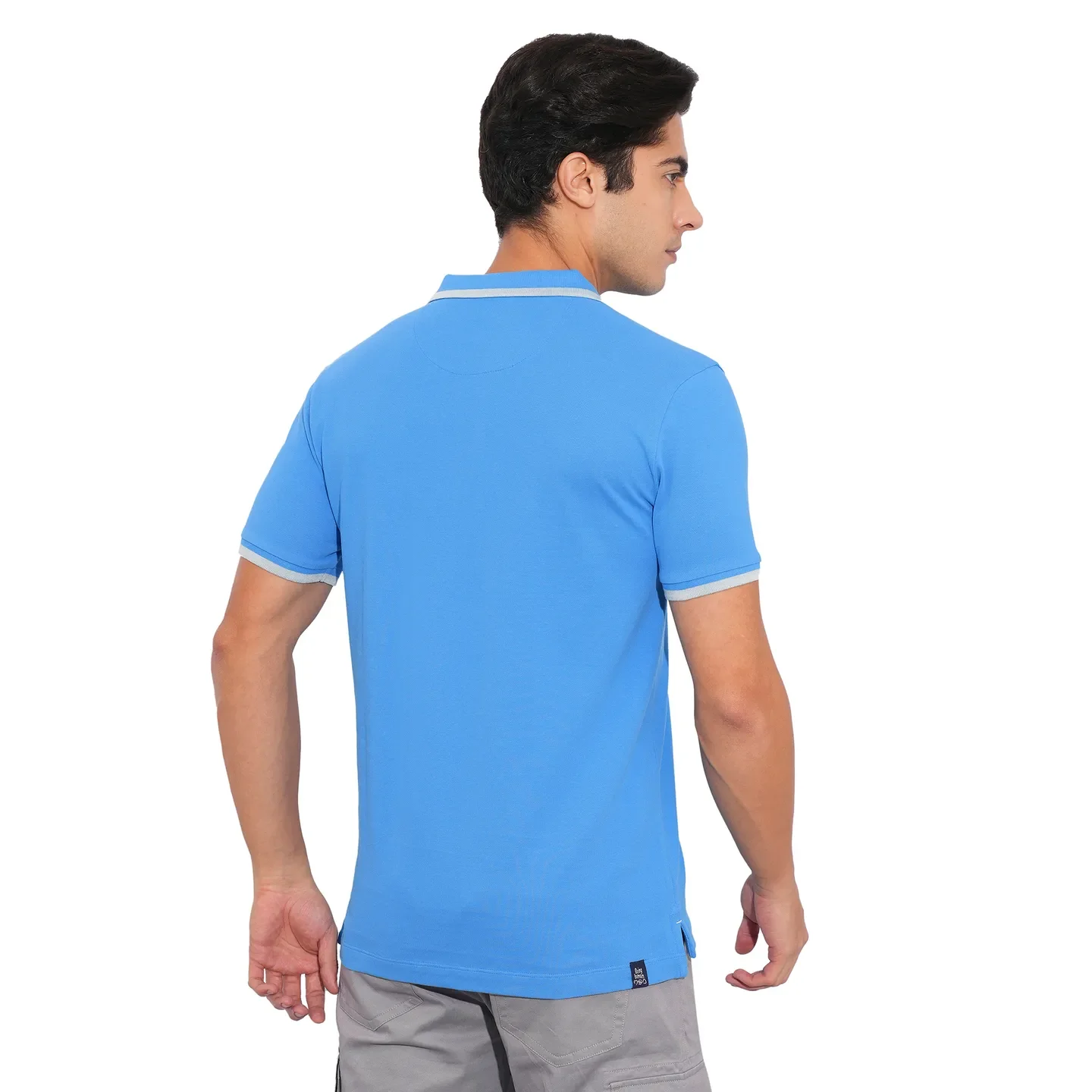Blue Regular Fit Men's Polo T-Shirt by Being Human Clothing - Image 3