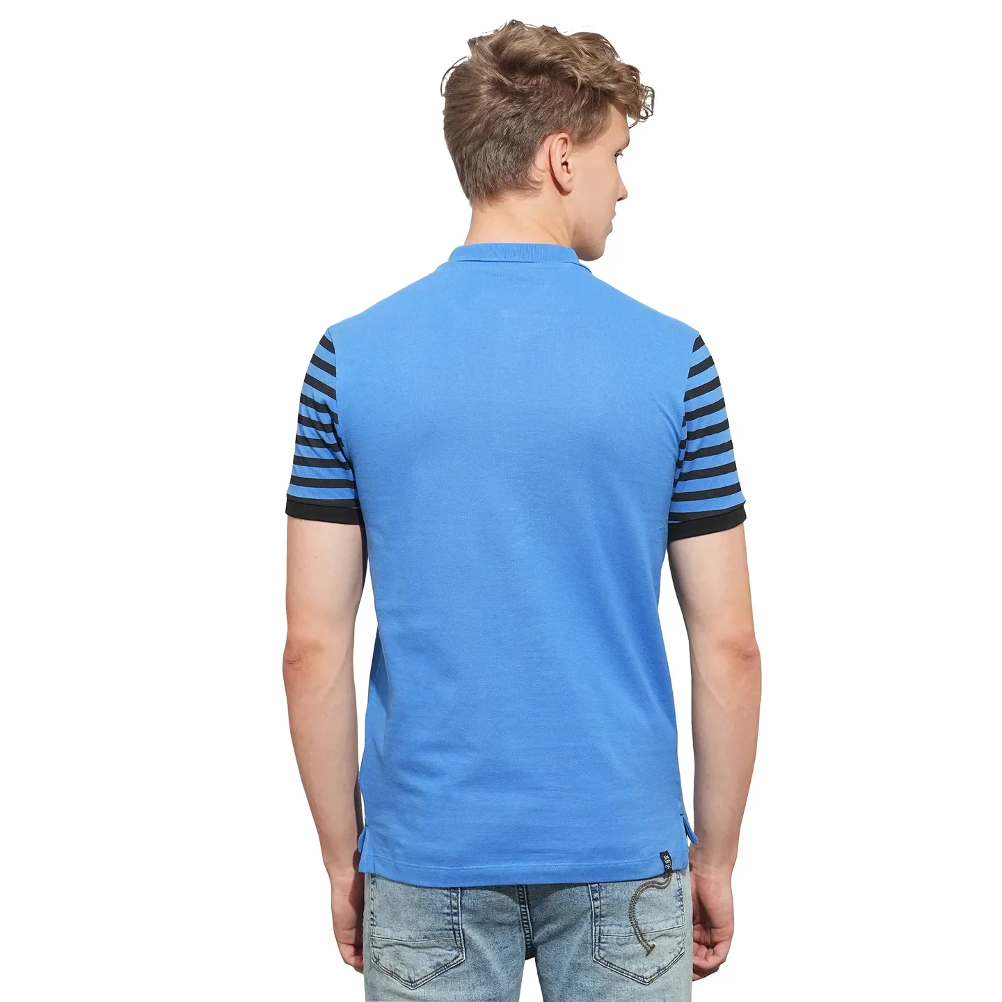 Blue Regular Fit Men's Polo T-Shirt by Being Human Clothing - Image 3