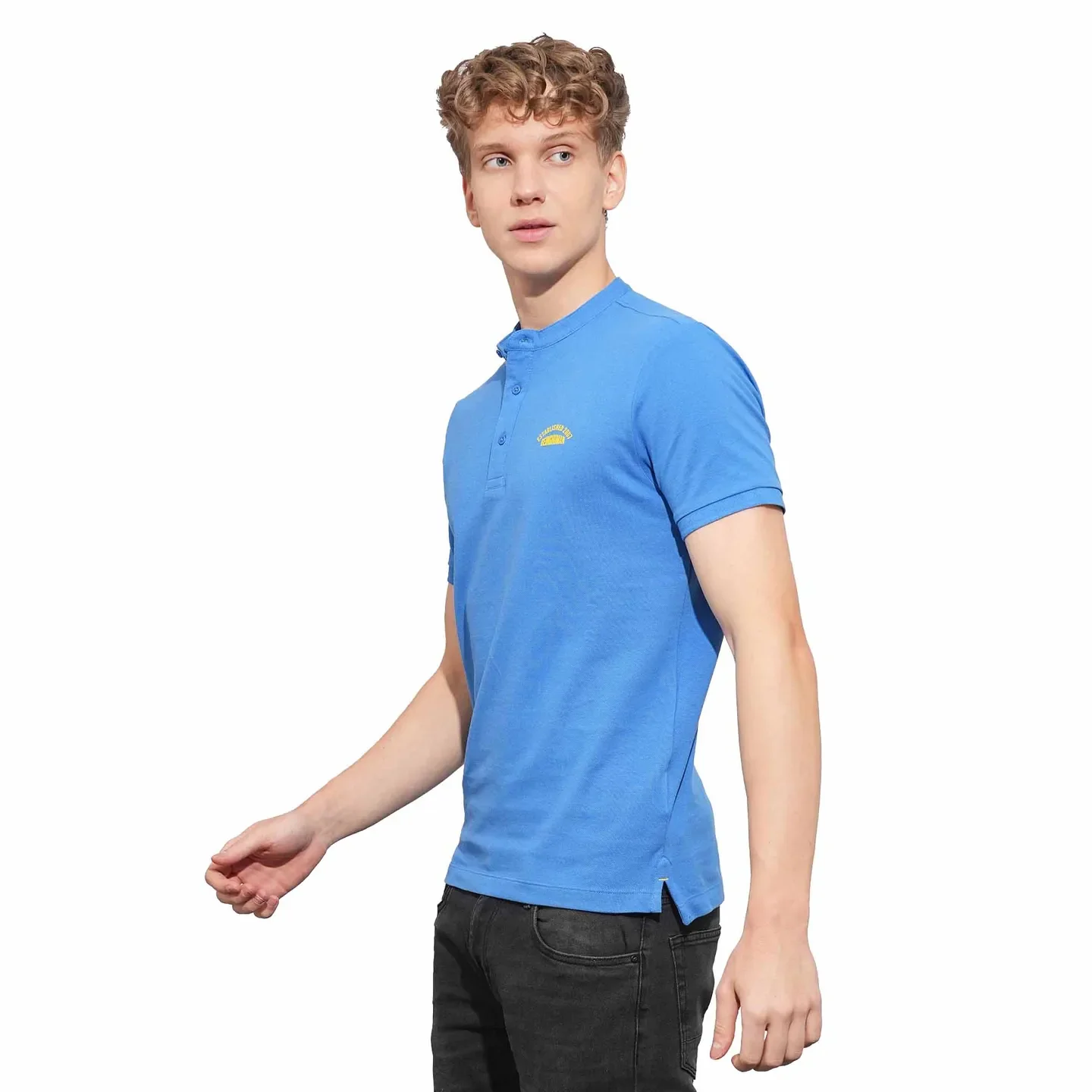 Blue Regular Fit Men's Polo T-Shirt by Being Human Clothing - Image 2