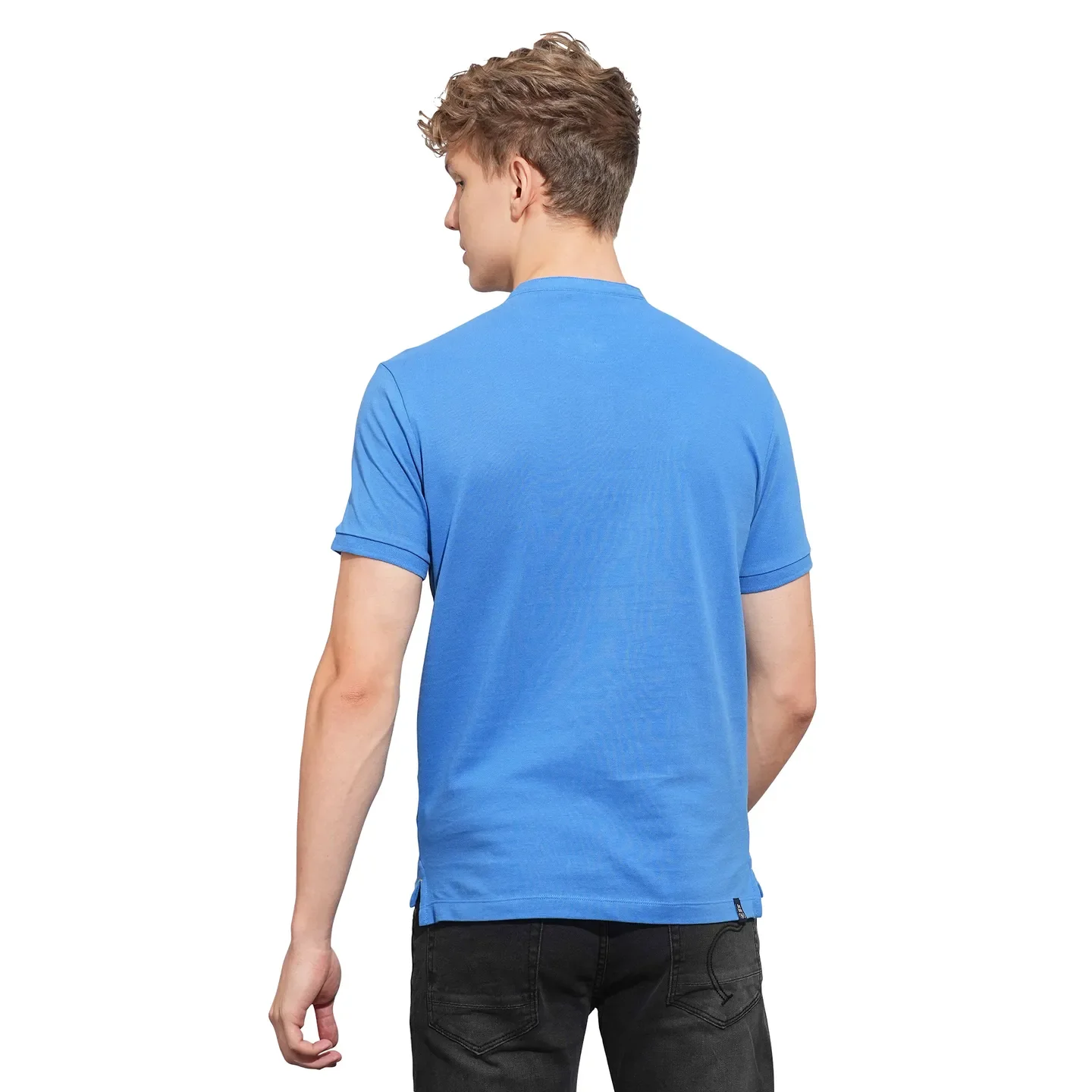Blue Regular Fit Men's Polo T-Shirt by Being Human Clothing - Image 3