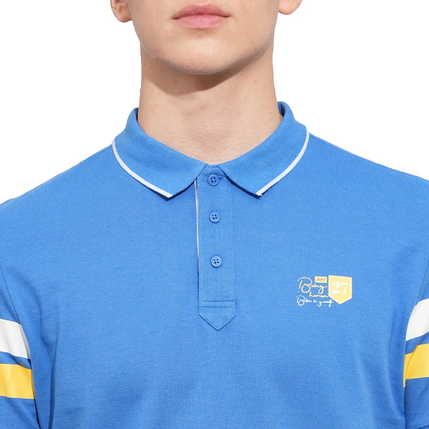 Blue Regular Fit Men's Polo T-Shirt by Being Human Clothing - Image 5